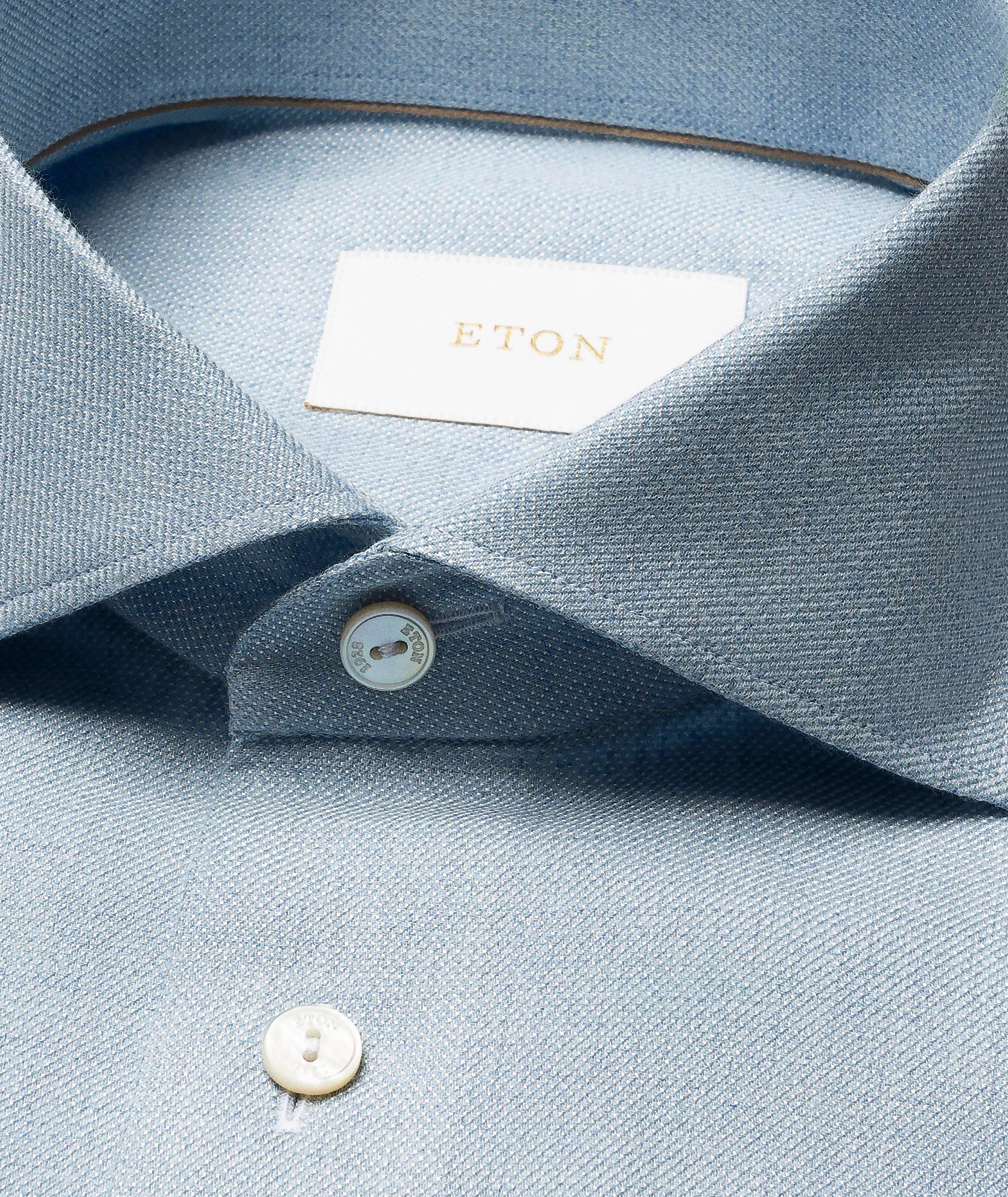 Slim-Fit Cotton Silk Cashmere Dress Shirt image 1