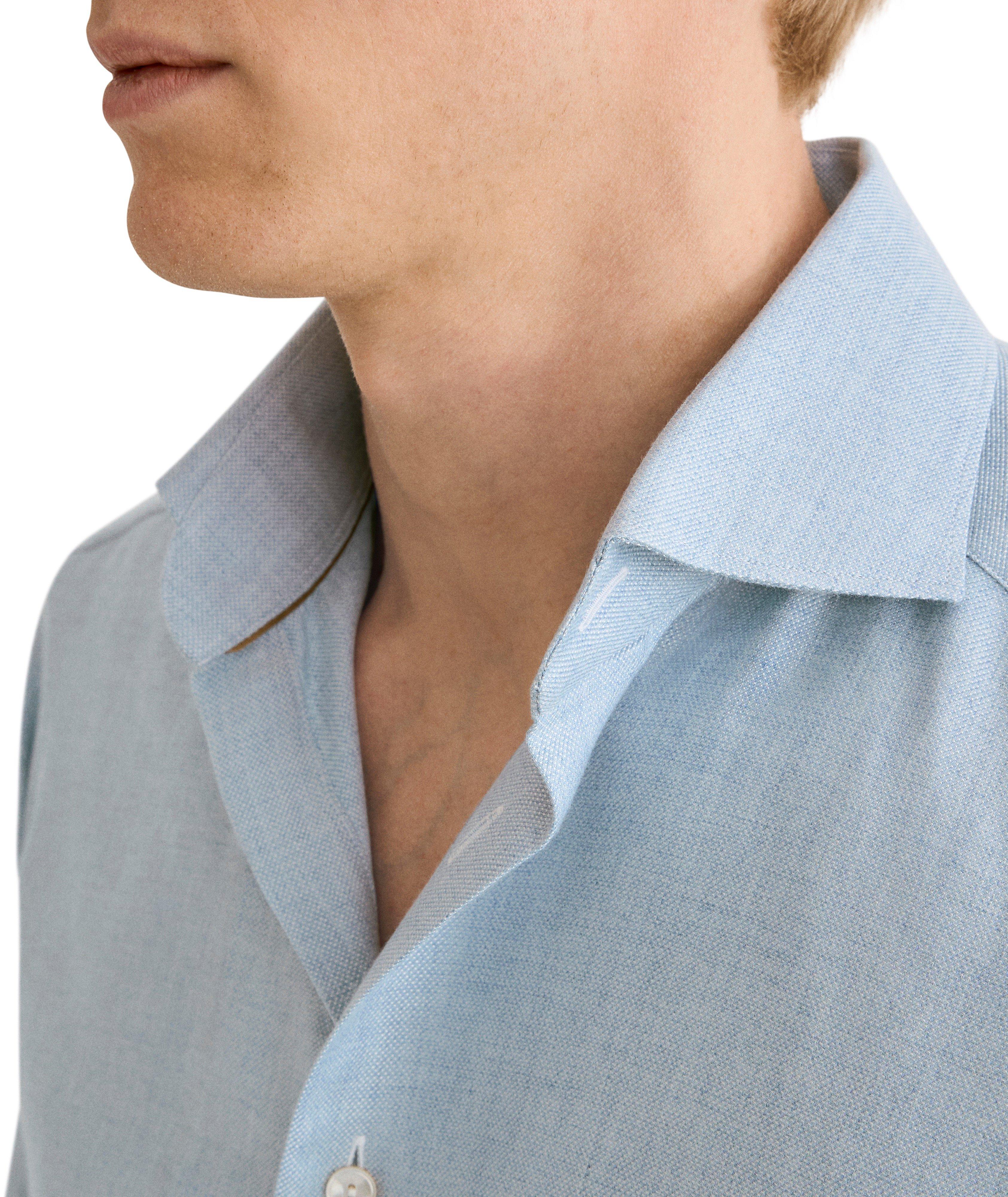 Slim-Fit Cotton Silk Cashmere Dress Shirt image 4