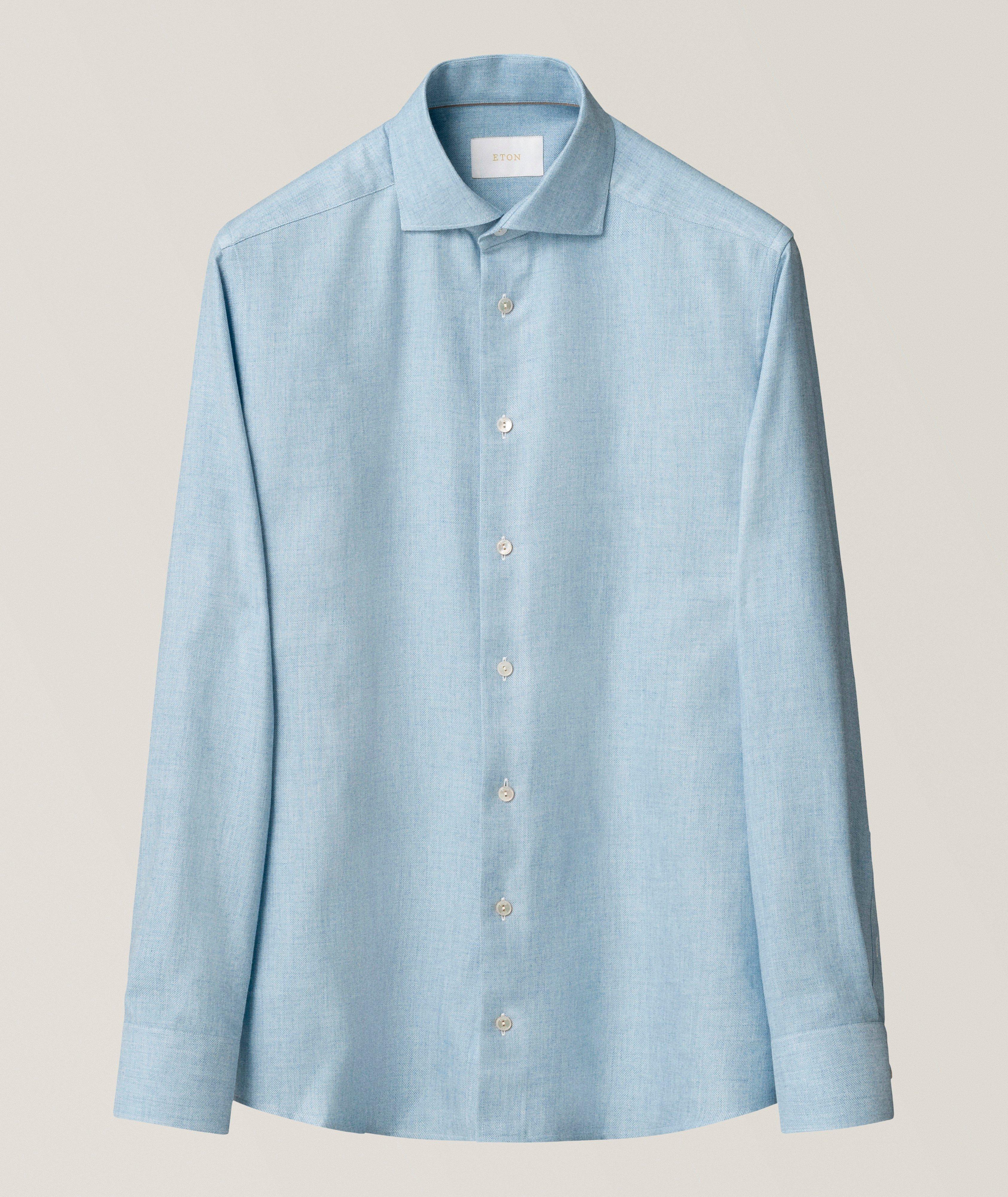 Slim-Fit Cotton Silk Cashmere Dress Shirt image 6