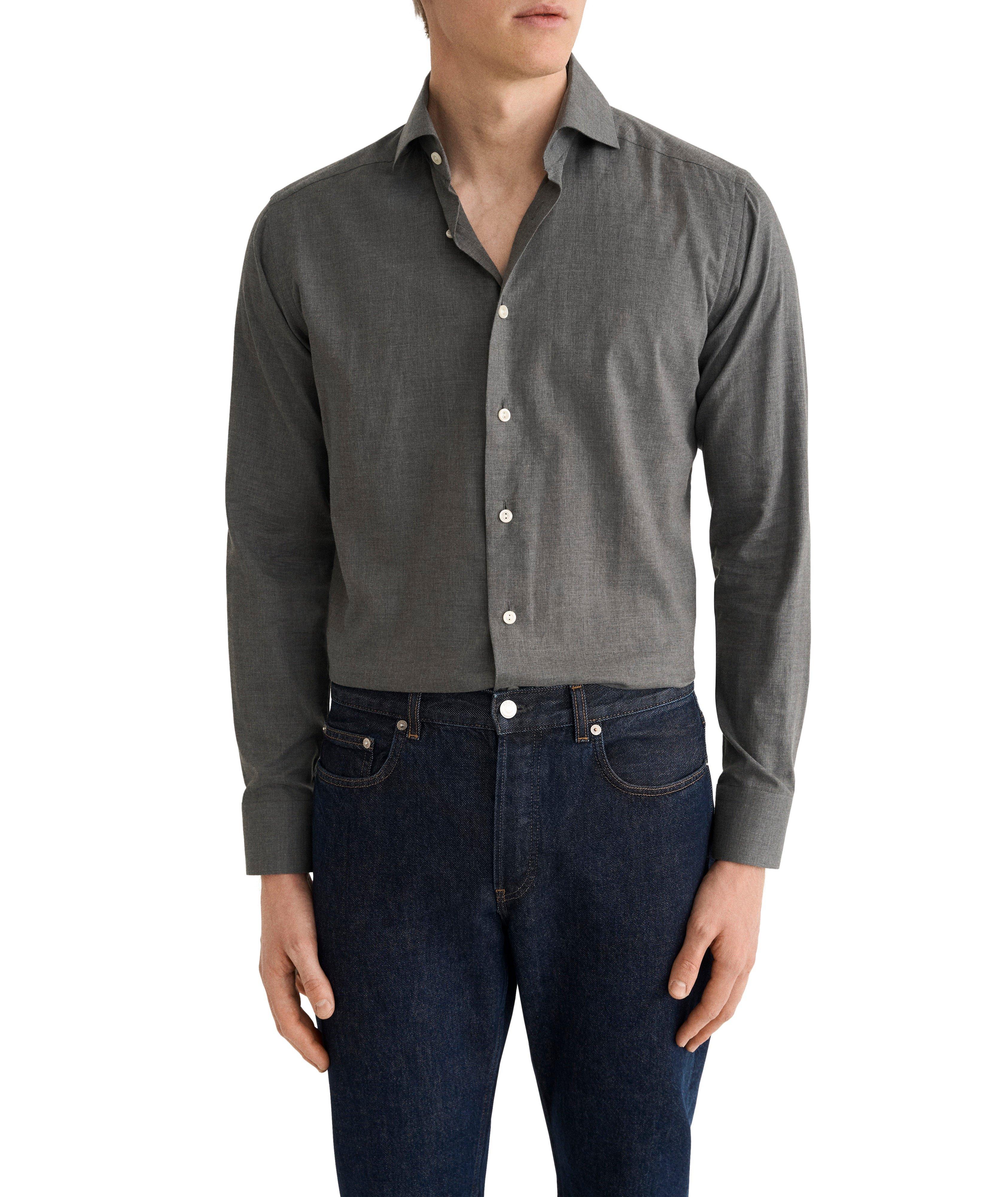 Slim-Fit Solid Signature Flannel Shirt image 2