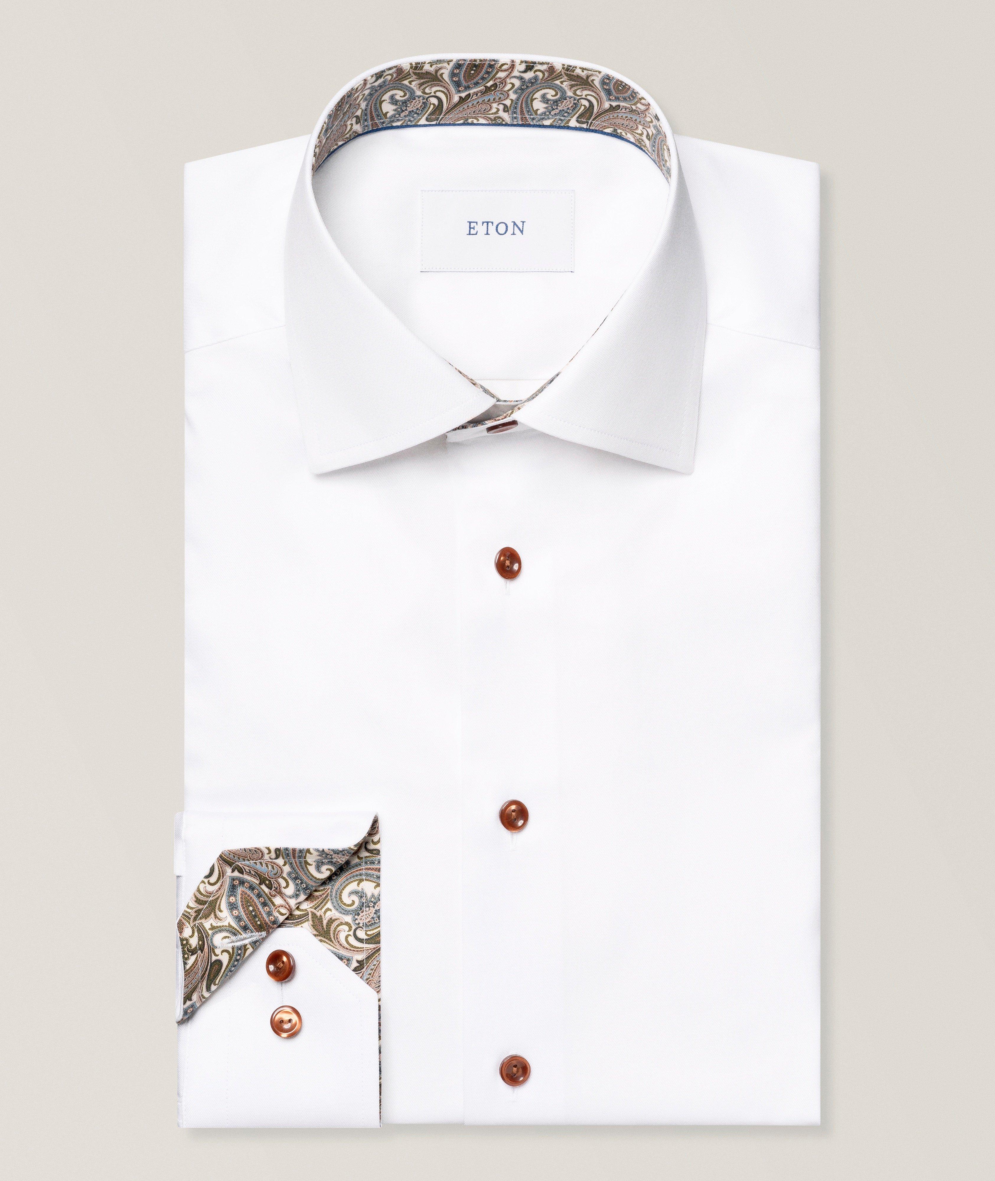 Eton Slim-Fit Paisley-Effect Twill Dress Shirt