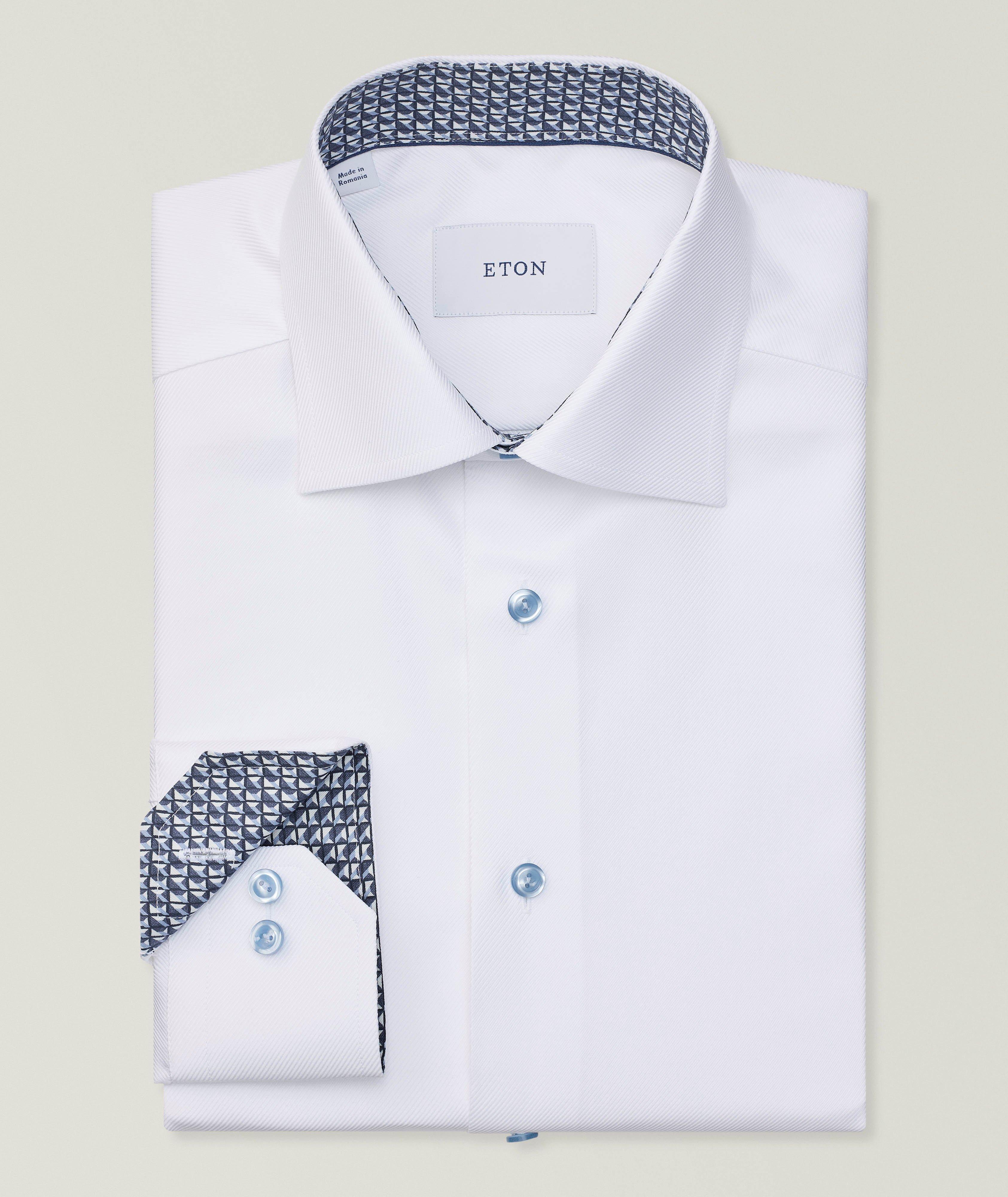 Contemporary-Fit Geo-Effect Twill Dress Shirt image 0