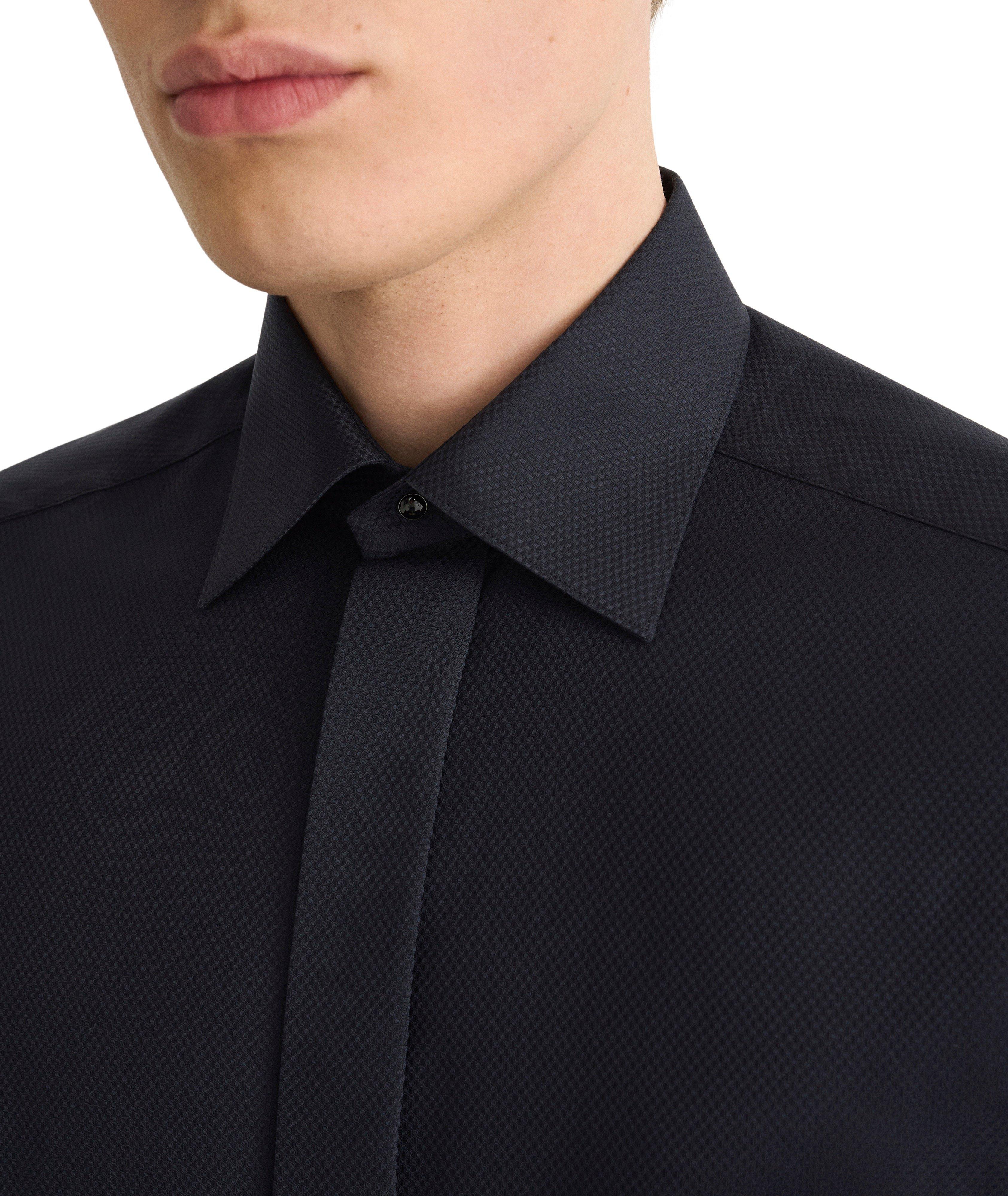 Slim-Fit Semi-Solid Fly Front Evening Shirt image 4