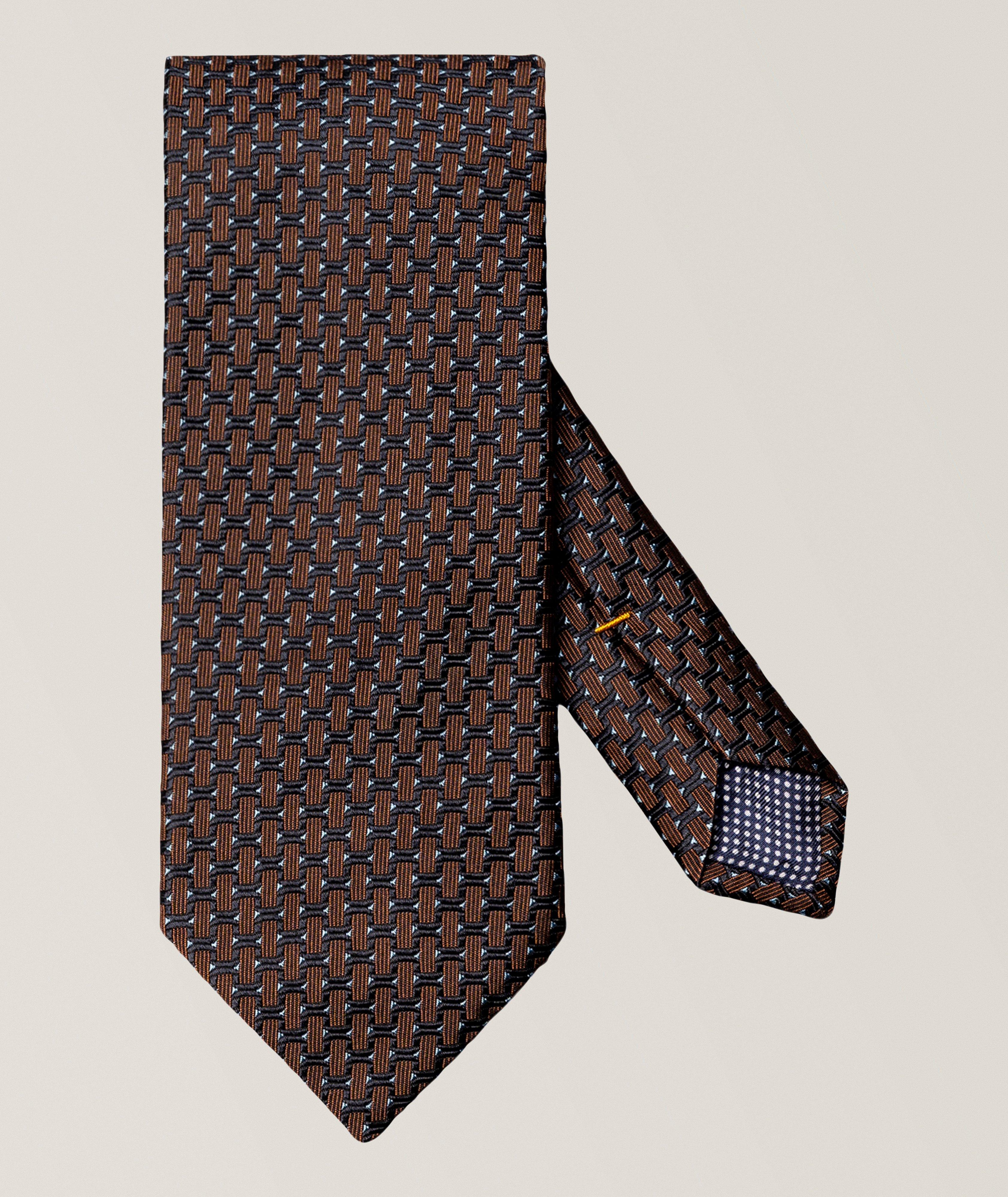 Eton Geometric Woven Silk Tie