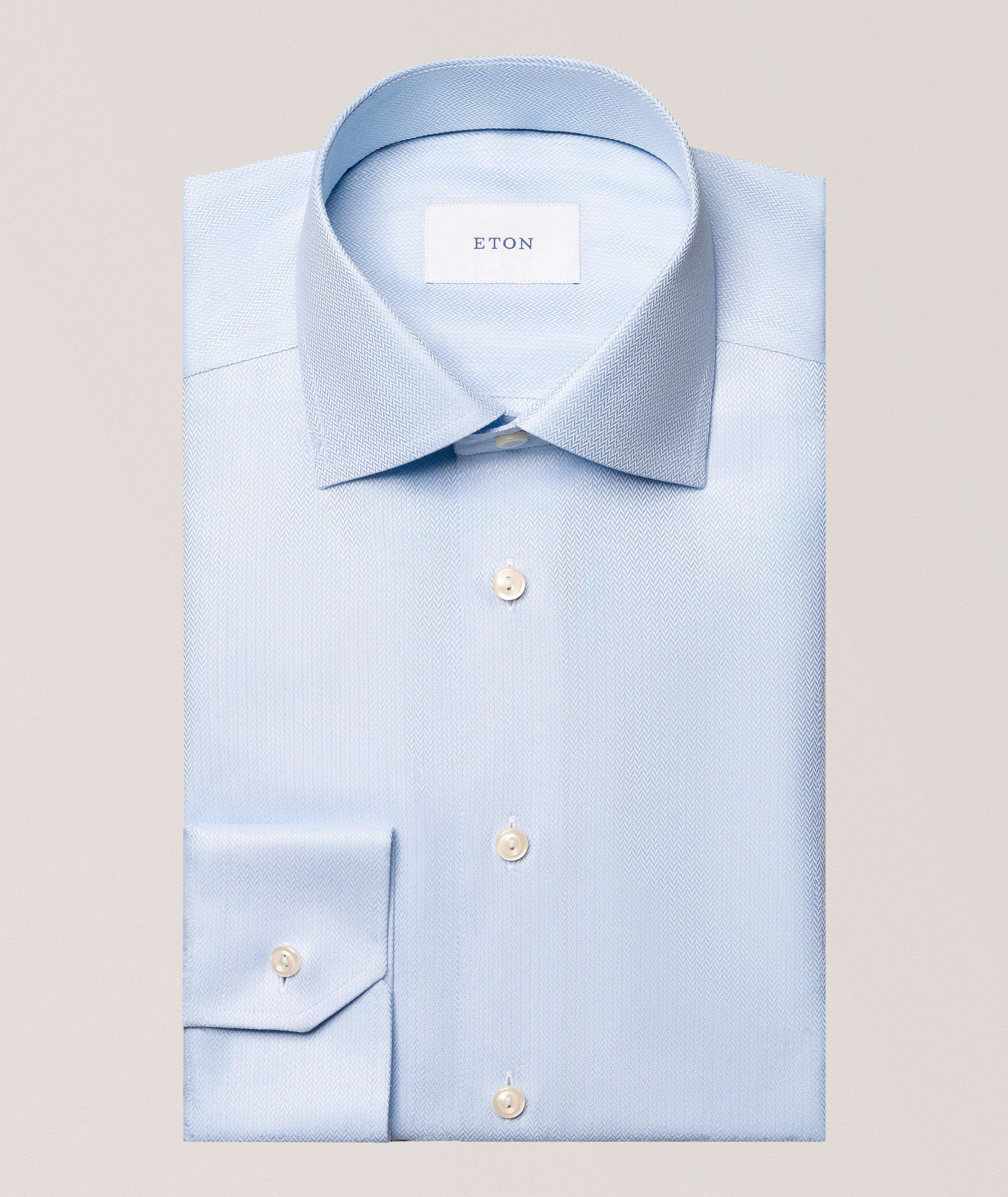 Eton Contemporary-Fit Herringbone Twill Shirt