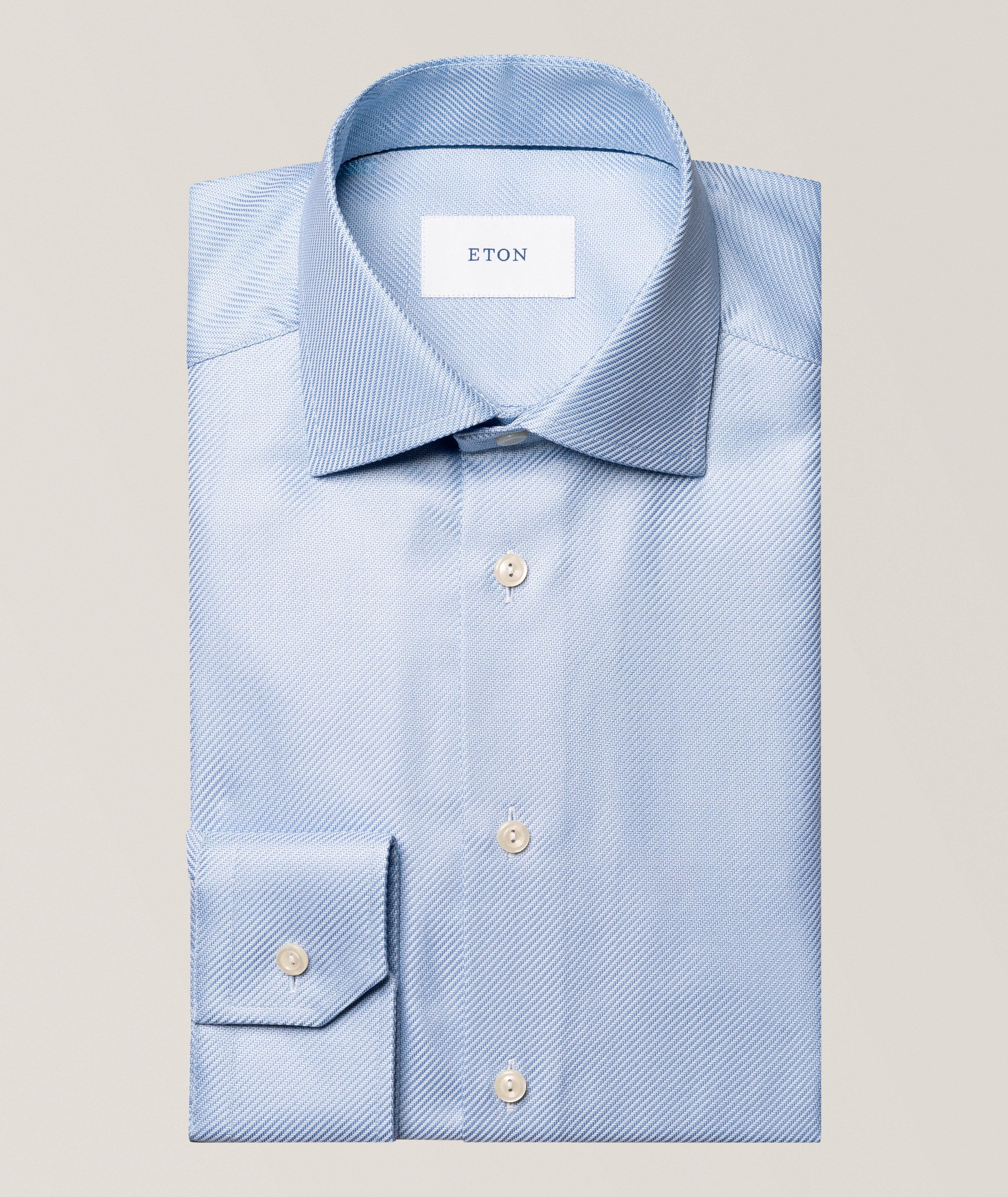 Eton Slim-Fit Semi-Solid King Twill Dress Shirt
