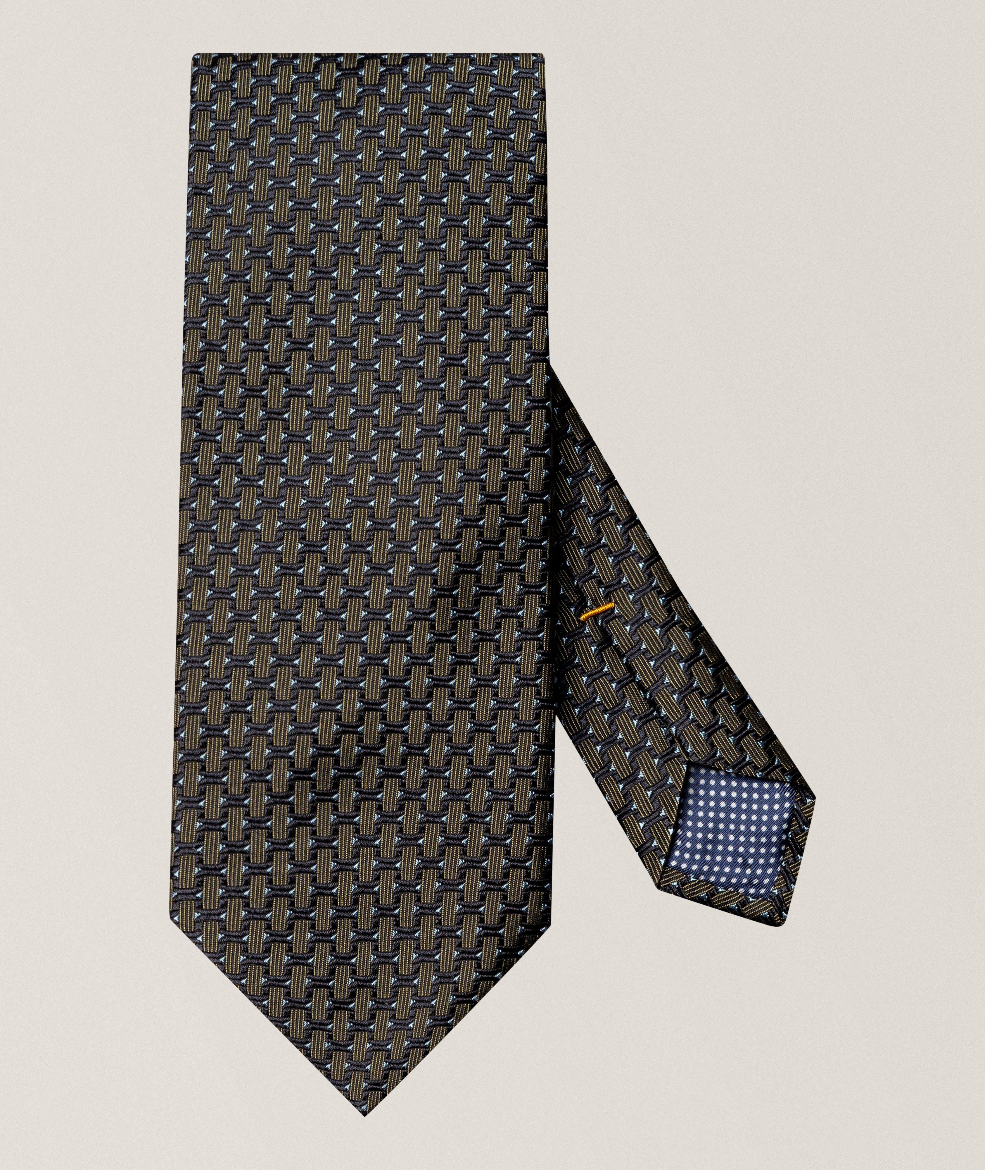 Eton Geometric Woven Silk Tie