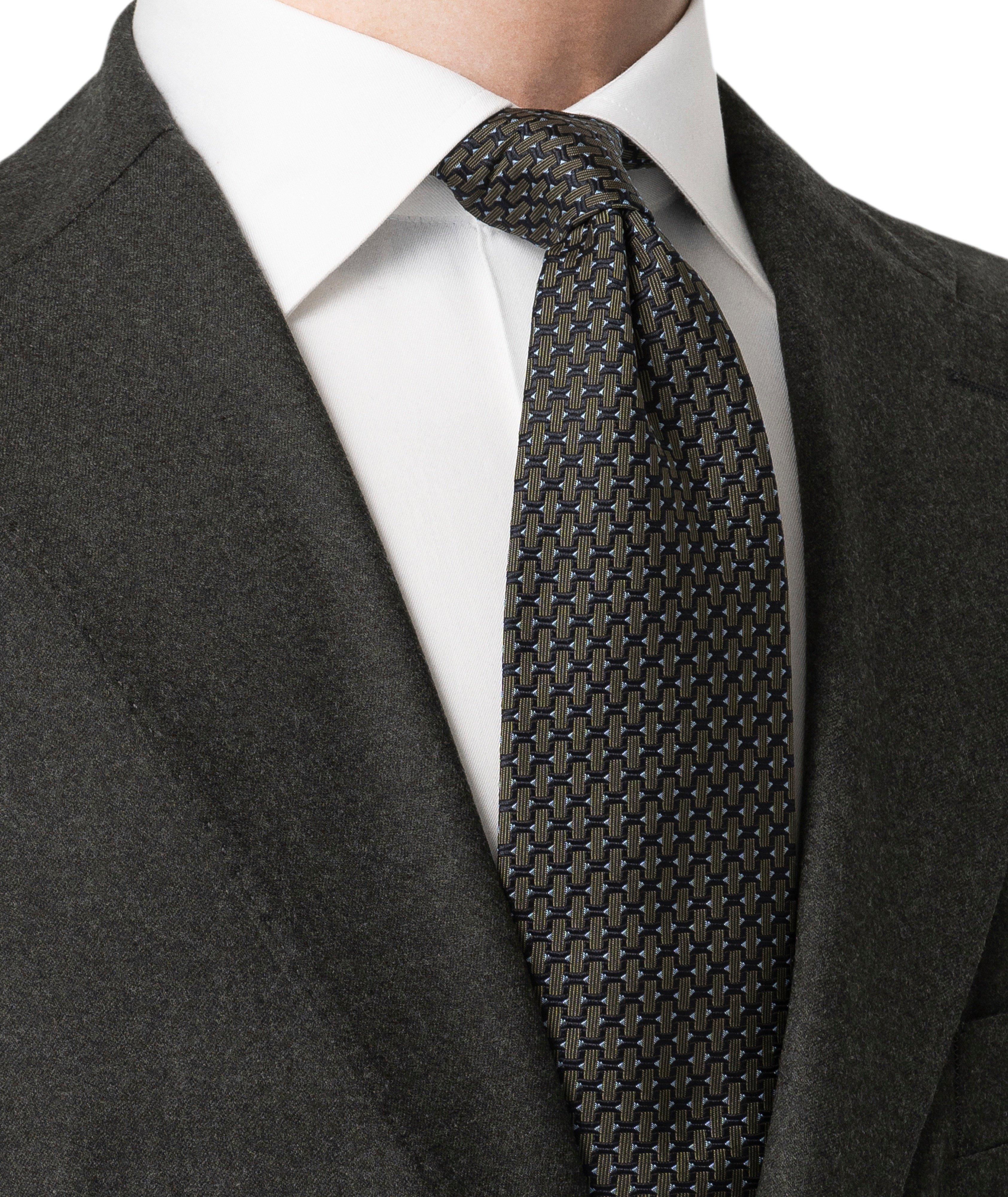 Geometric Woven Silk Tie image 3