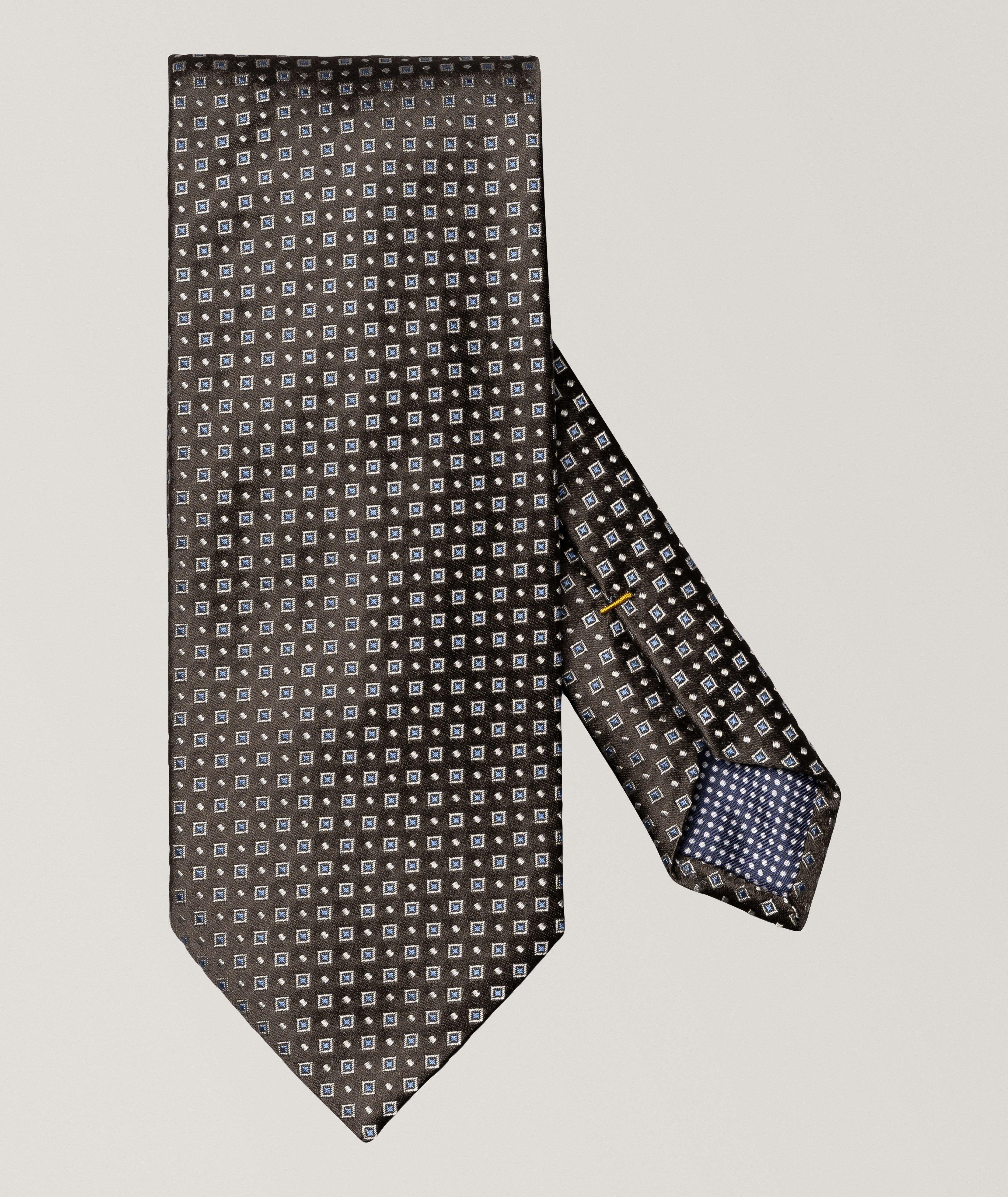 Eton Geometric Woven Silk Tie