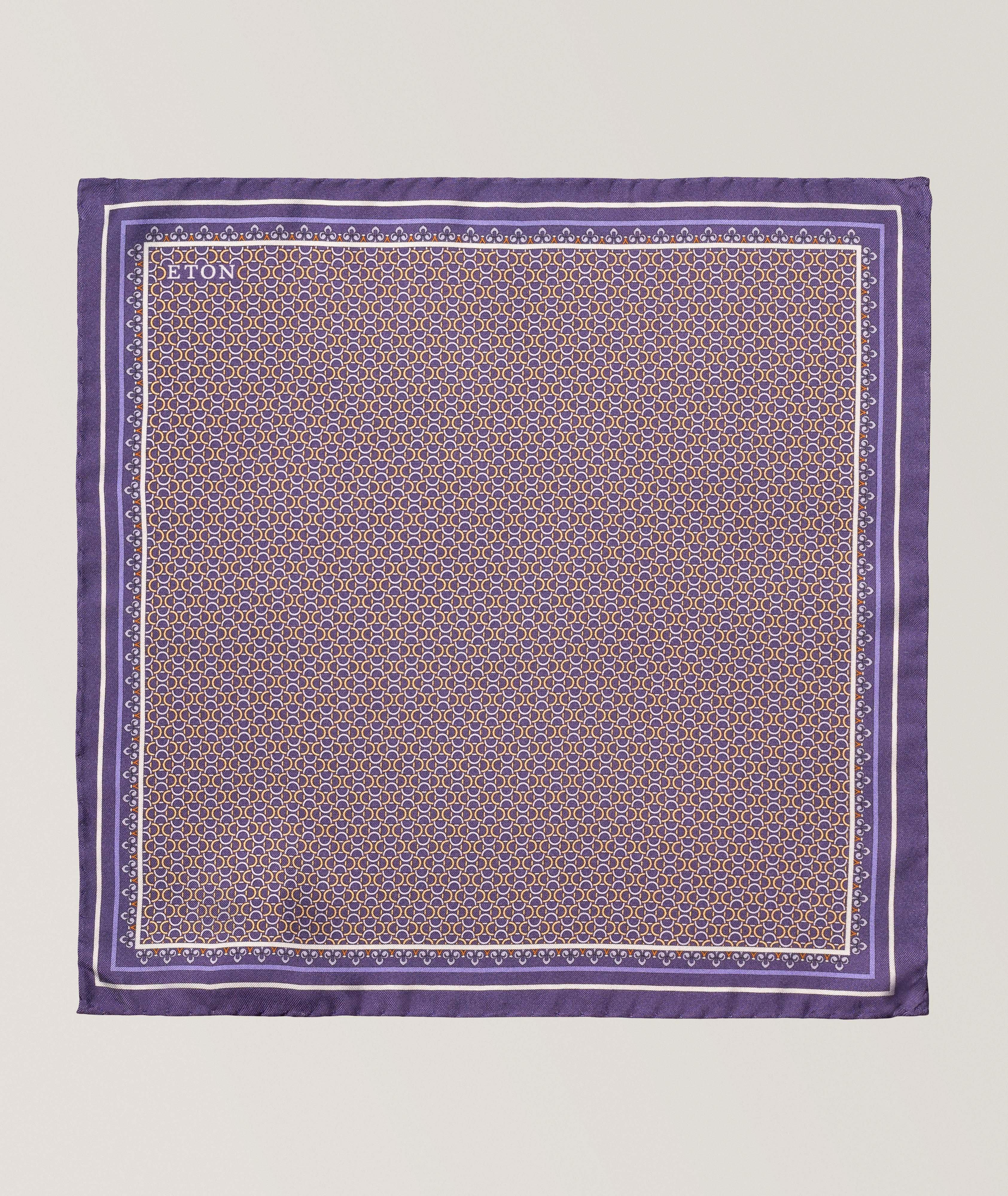Eton Geometric Silk Pocket Square