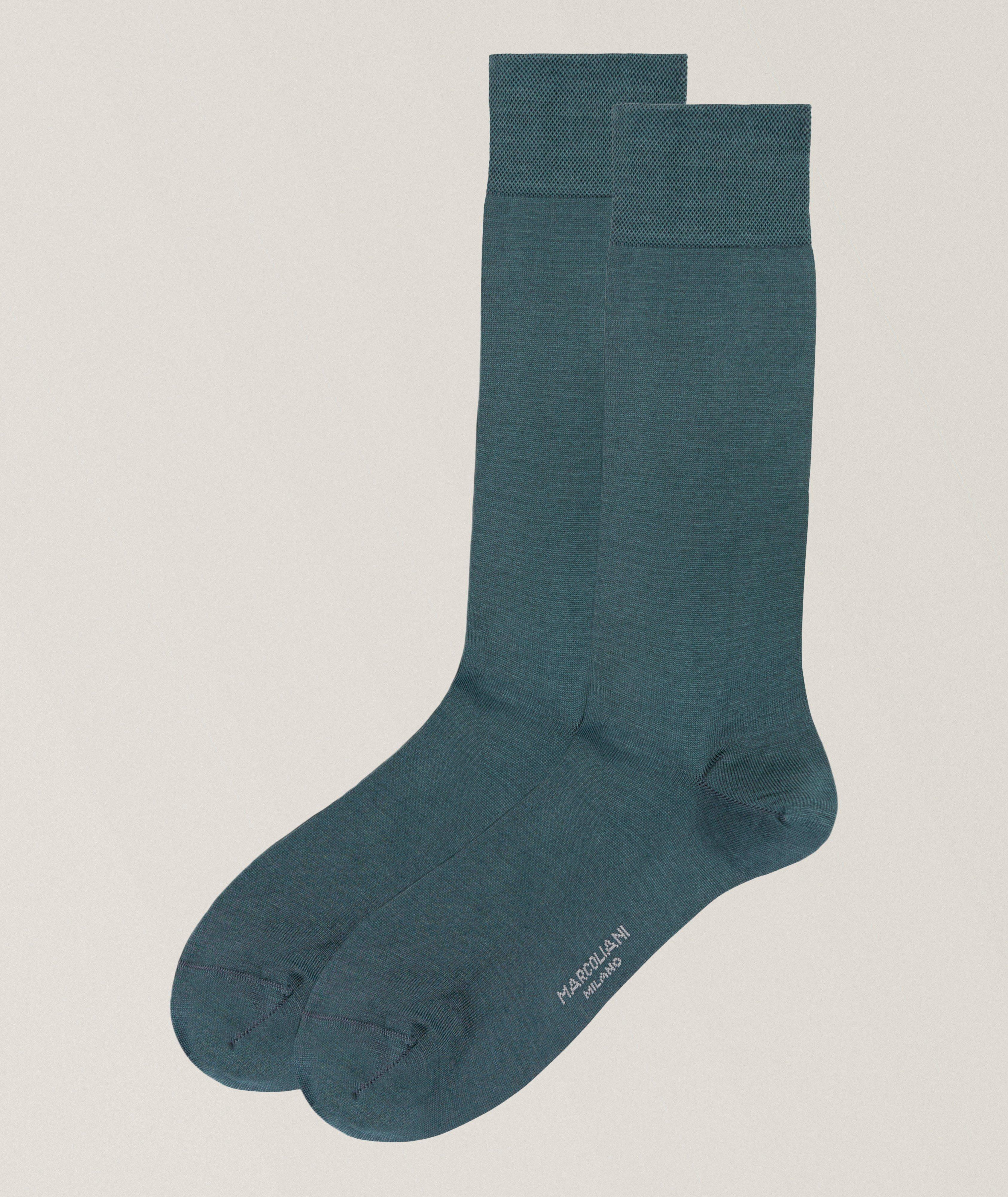 Marcoliani Solid Flat Pima Cotton-Blend Socks