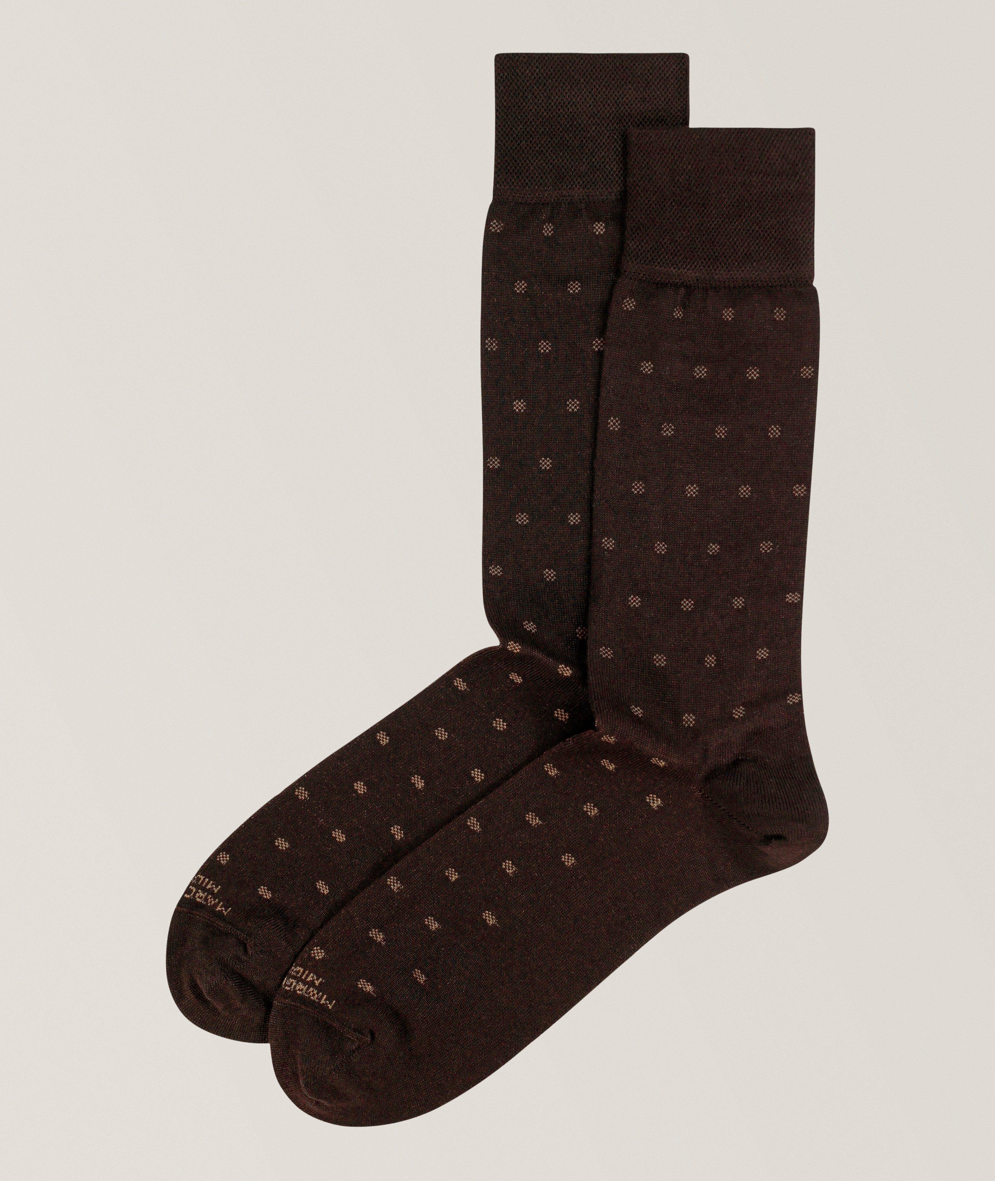Marcoliani Micro-Polka Mousse of Modal Dress Socks