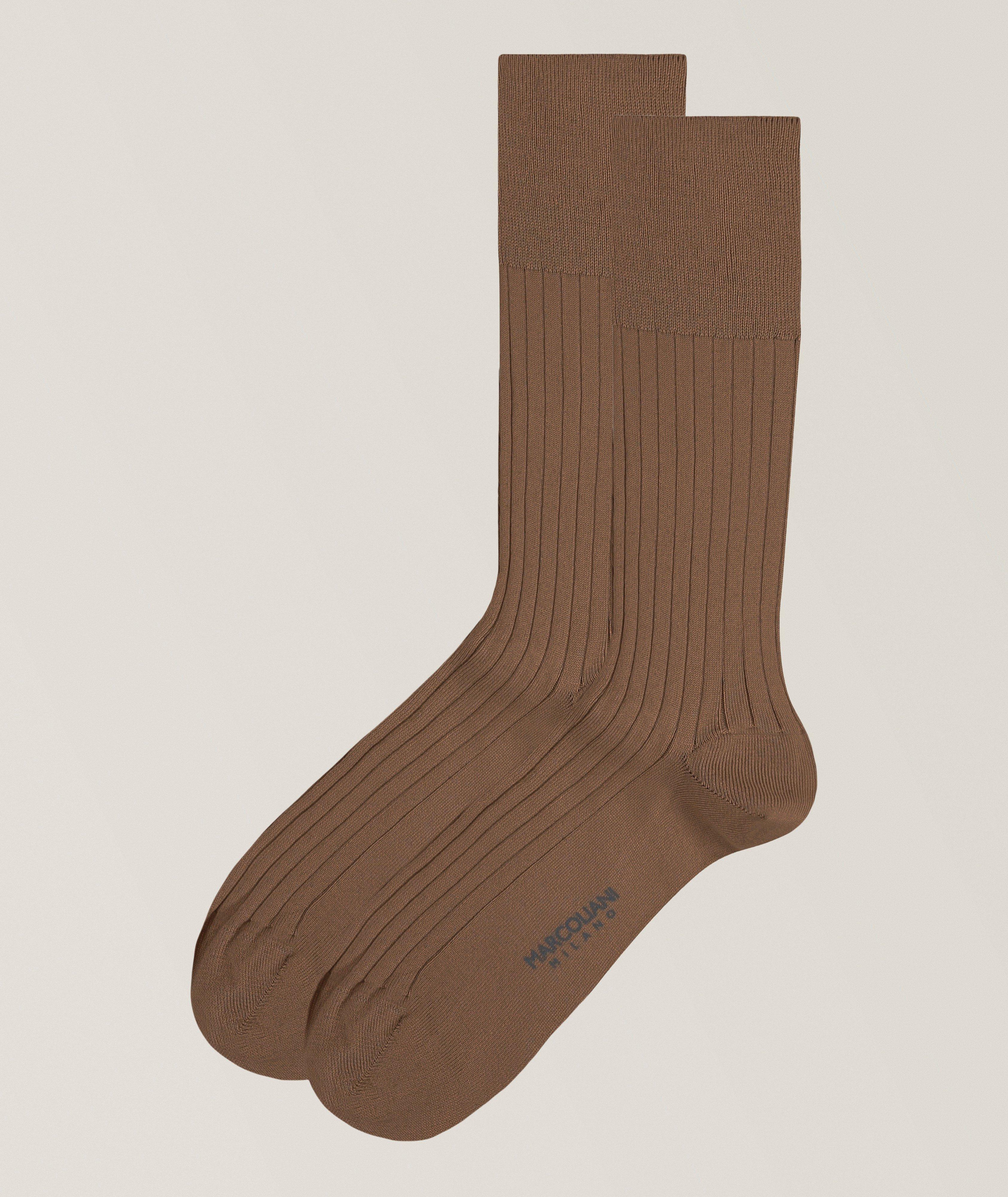 Marcoliani Ribbed Pima Cotton-Blend Dress Socks
