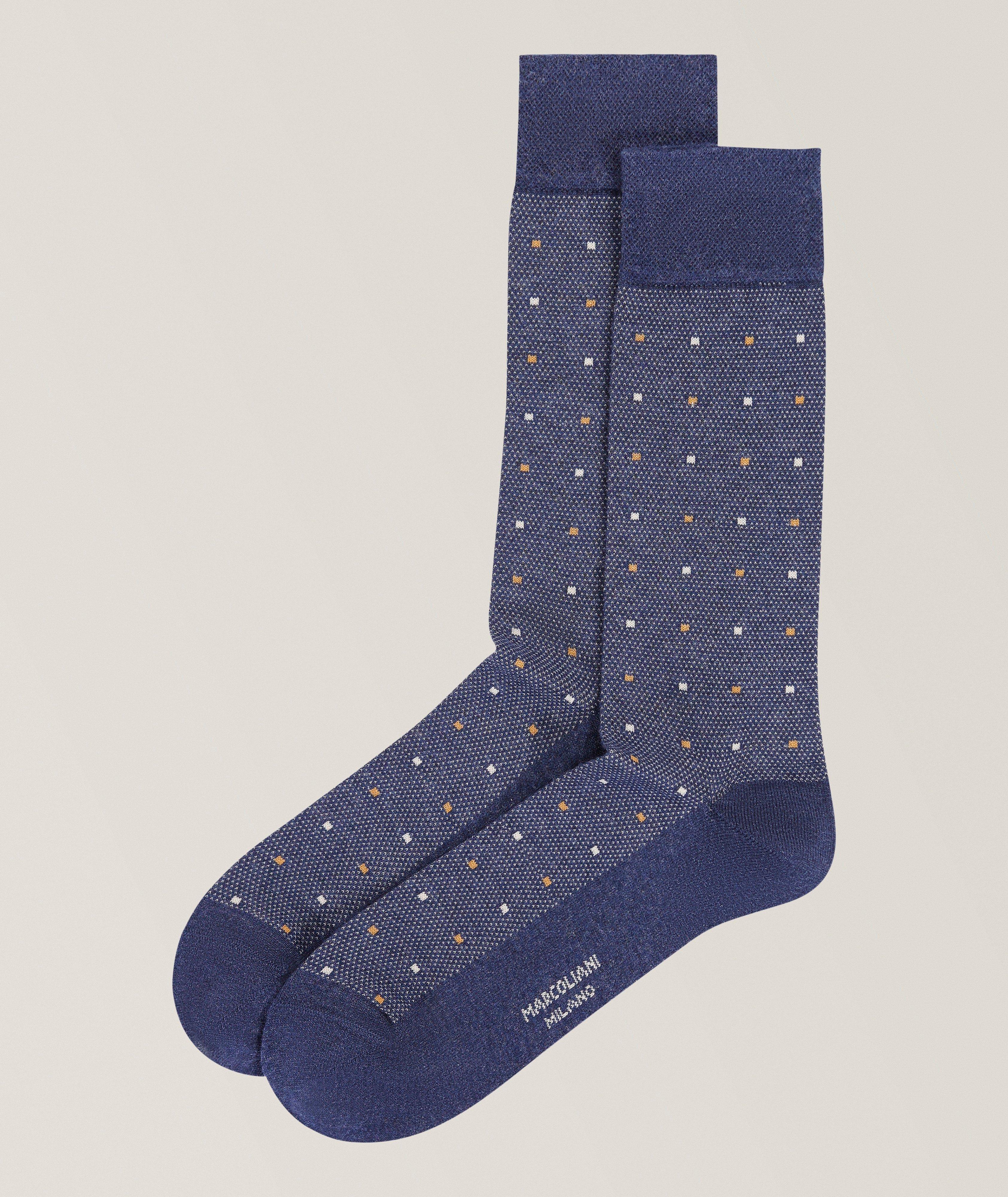 Marcoliani Contemporary Dots Pima Cotton-Blend Socks
