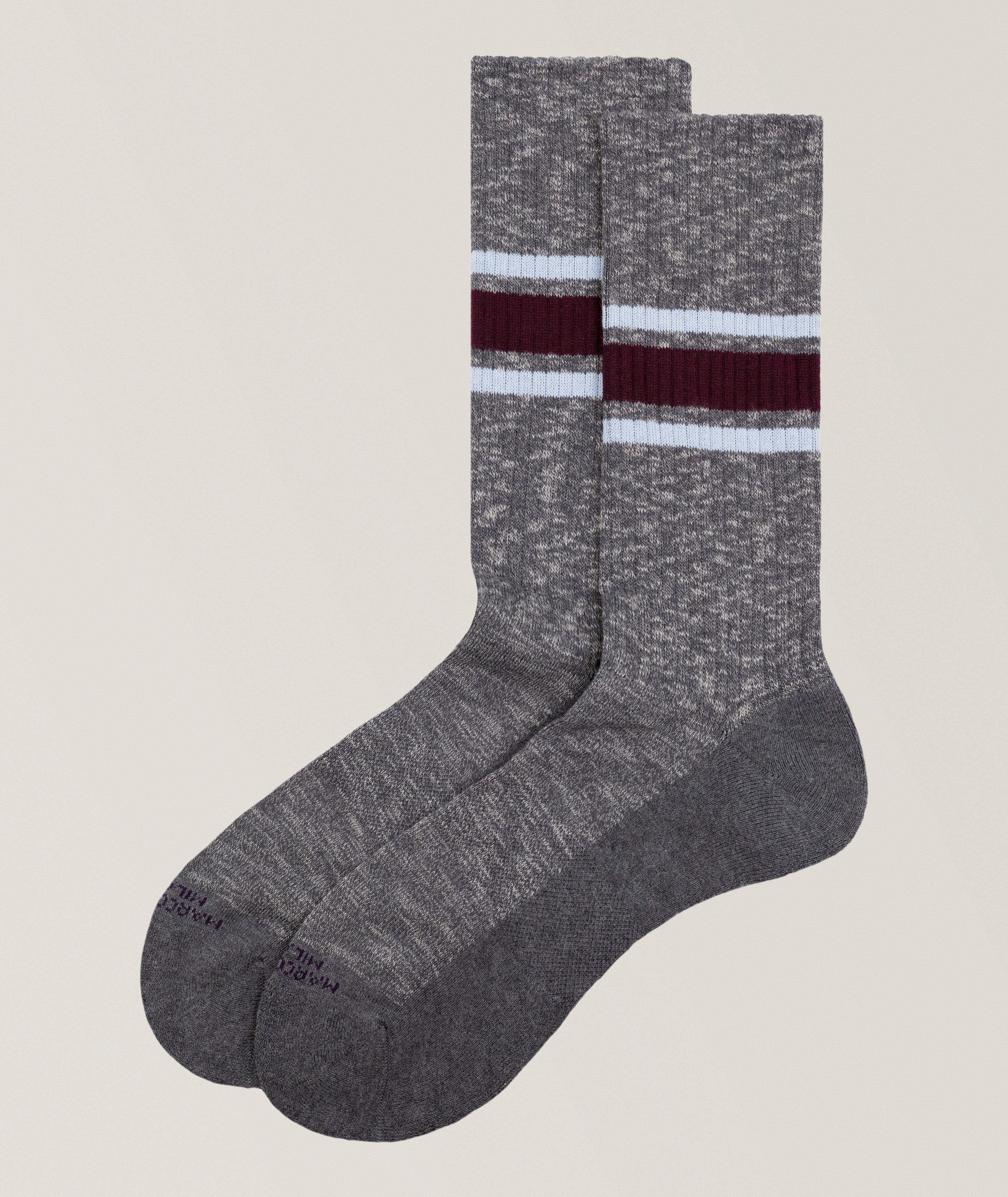 Marcoliani College Stripe Pima Sneaker Socks