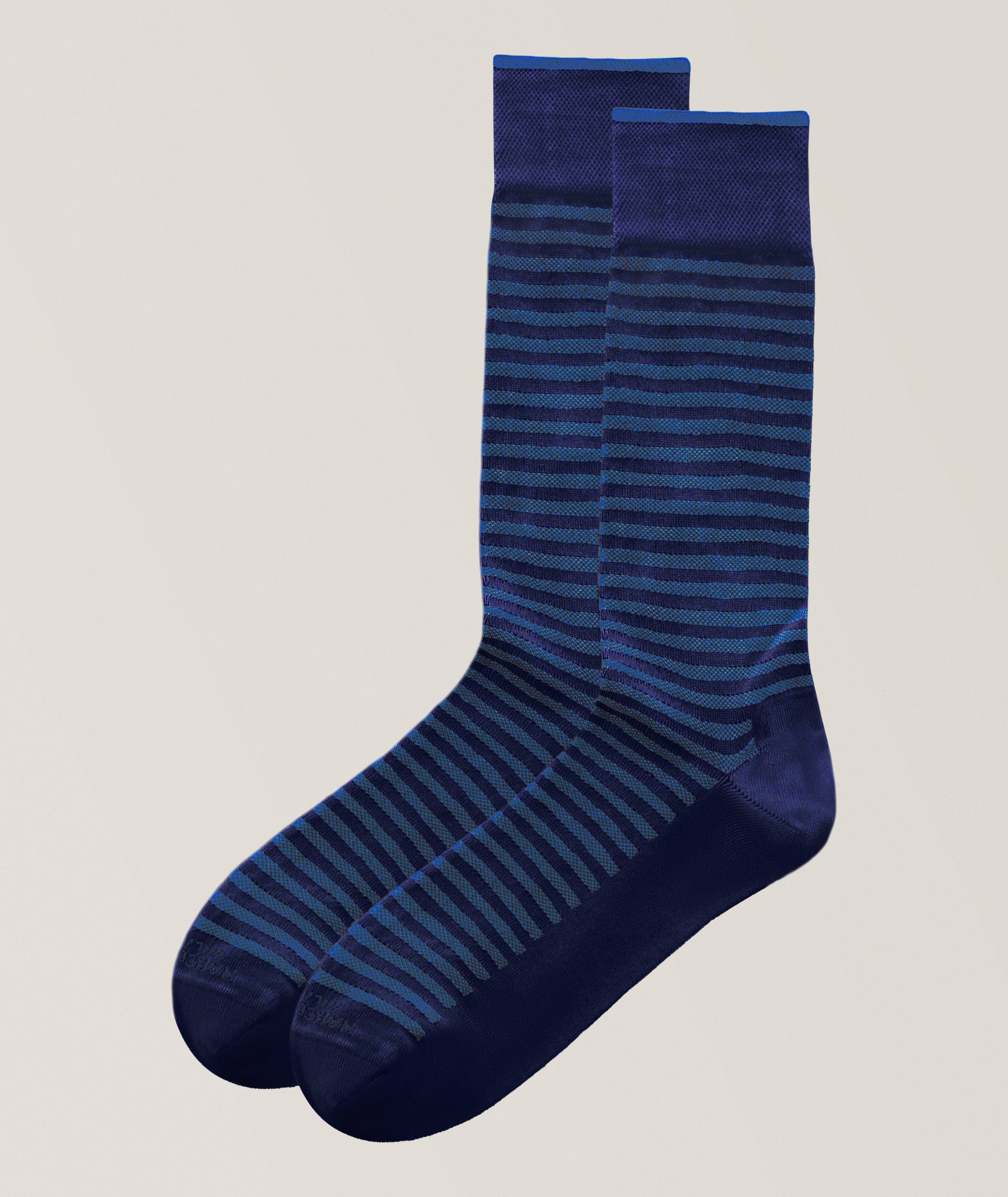 Marcoliani Striped Mousse of Modal Dress Socks