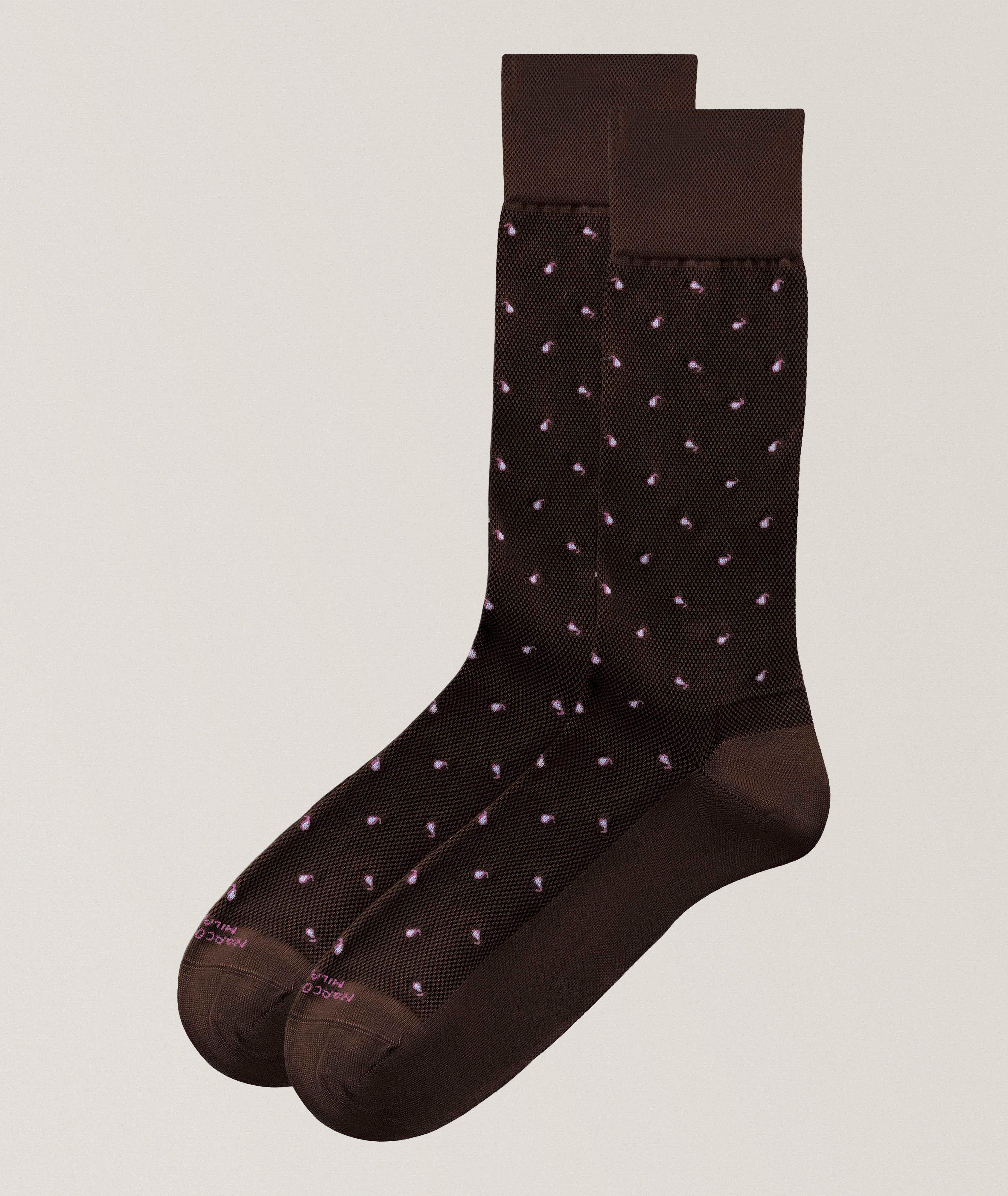 Marcoliani Tiny Paisley Pima Cotton-Blend Socks