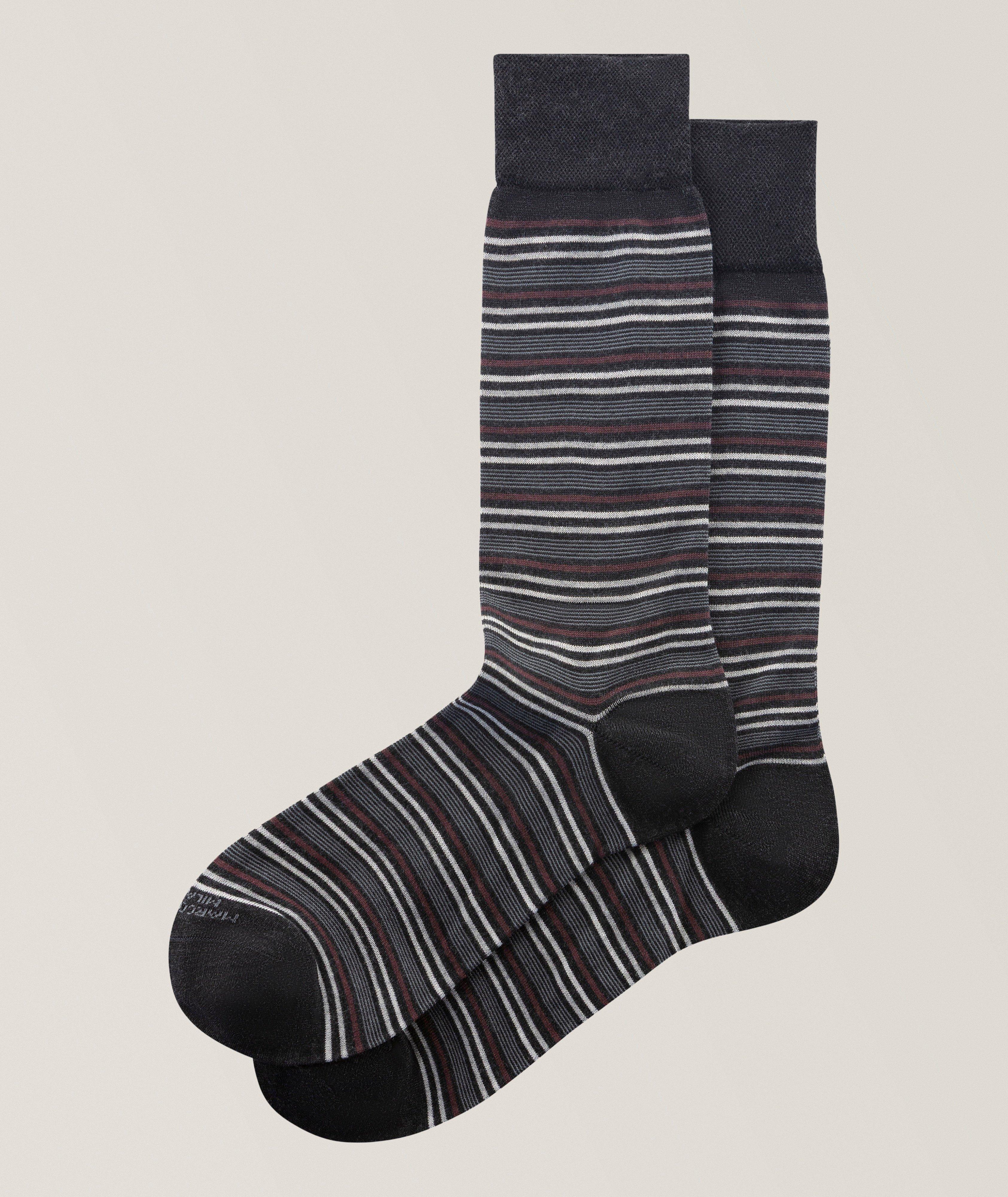 Marcoliani Torino Stripe Pima Cotton-Blend Socks