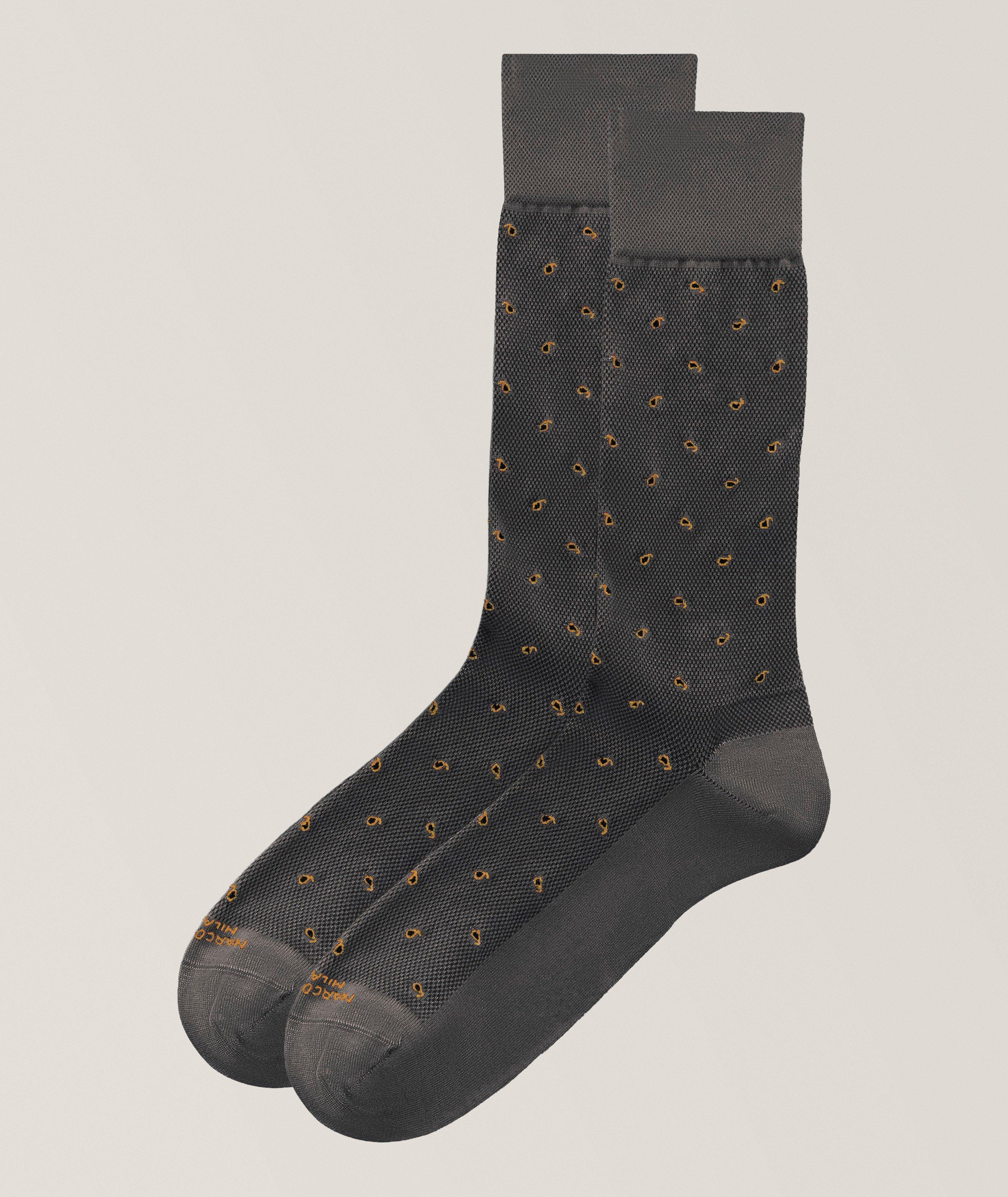 Marcoliani Tiny Paisley Pima Cotton-Blend Socks
