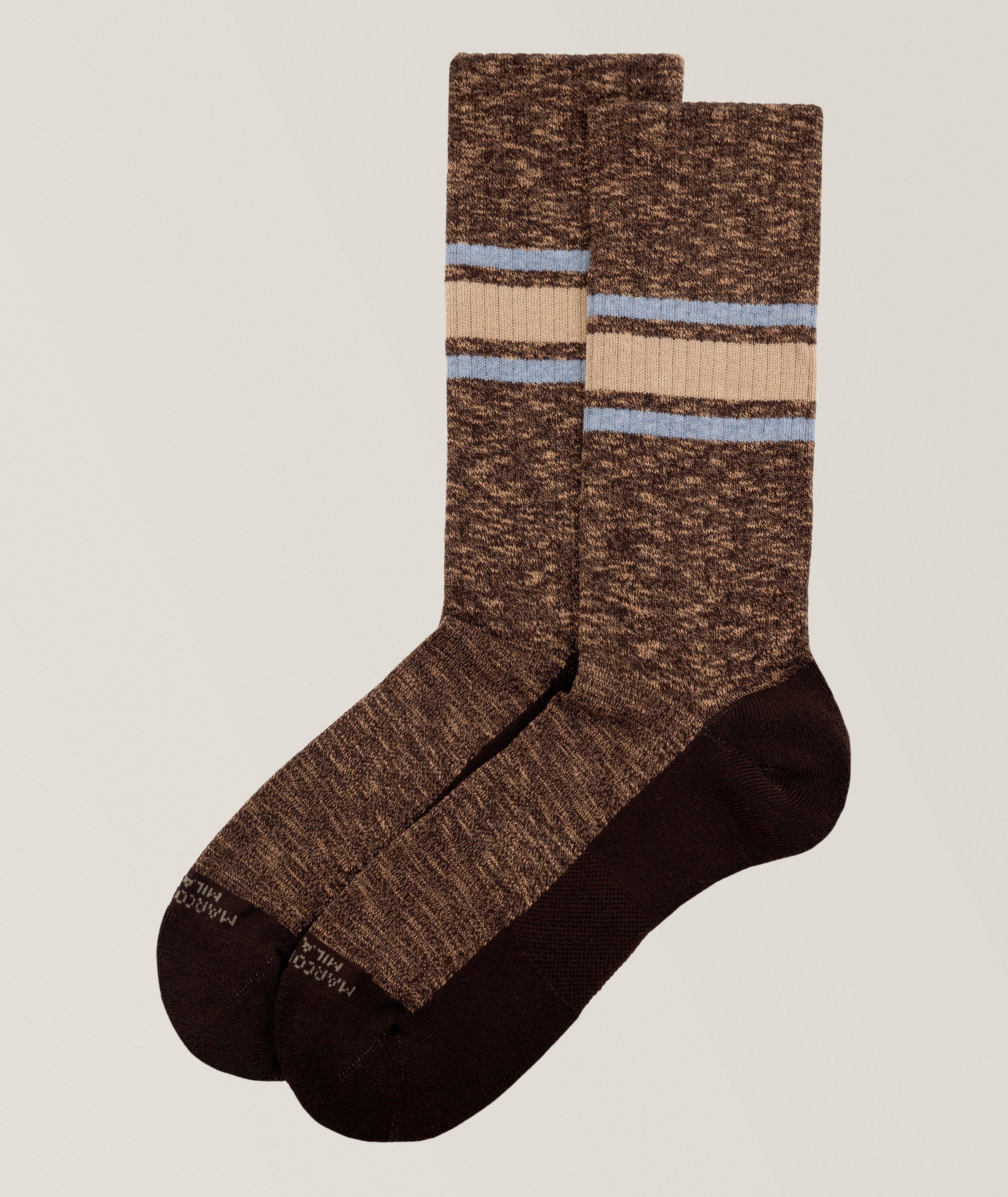 Marcoliani College Stripe Pima Sneaker Socks