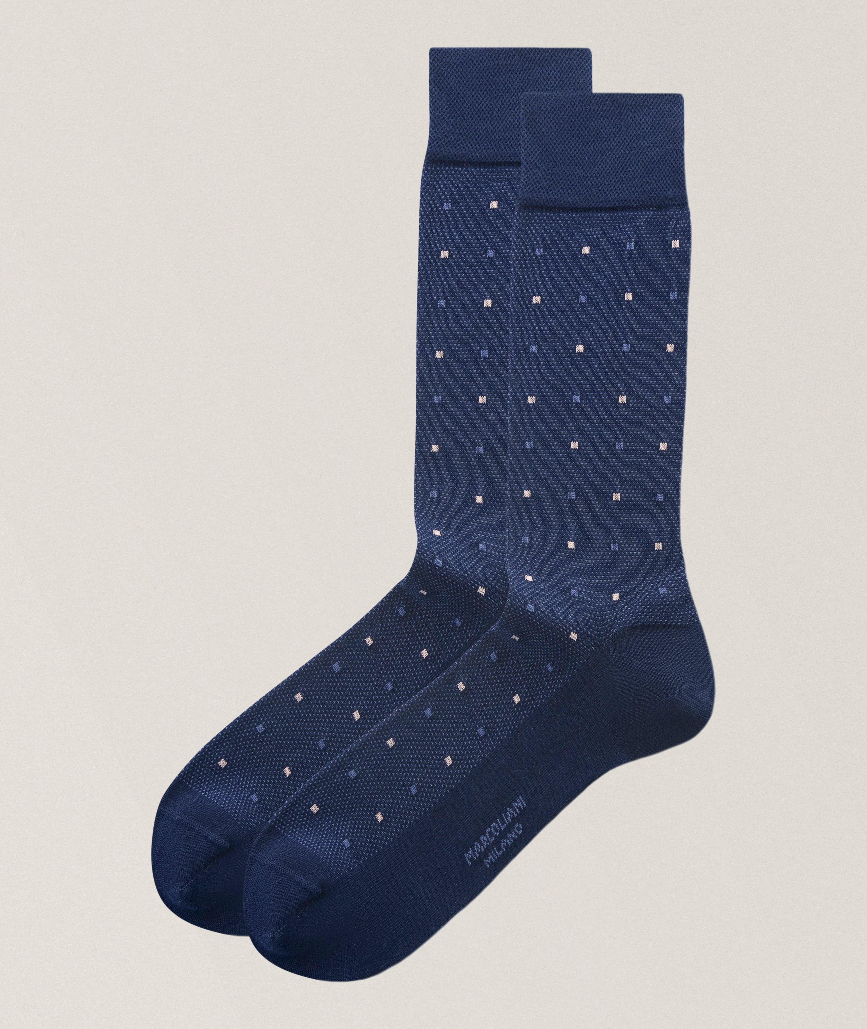 Marcoliani Contemporary Dots Pima Cotton-Blend Socks