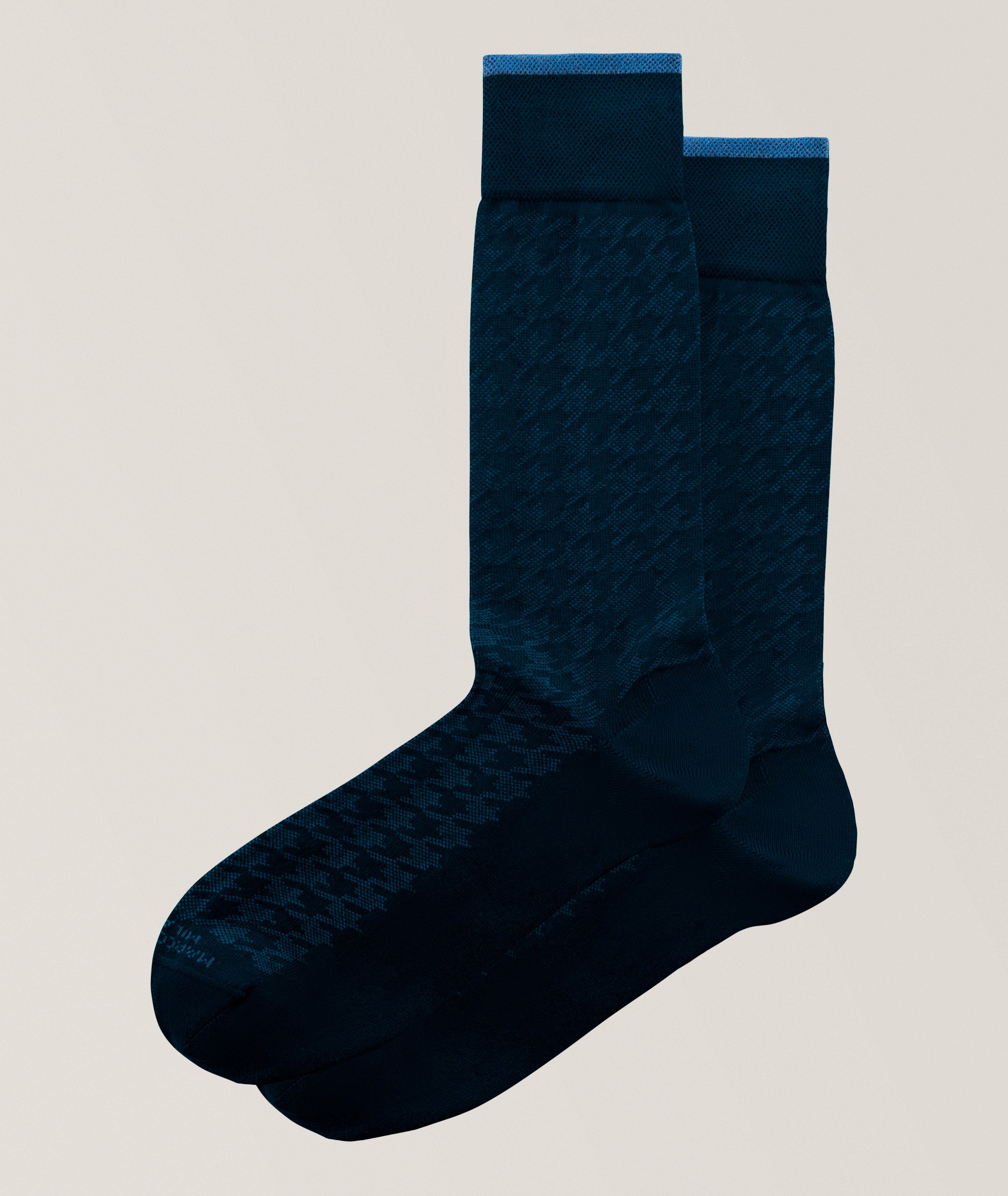 Marcoliani Houndstooth Mousse of Modal Dress Socks
