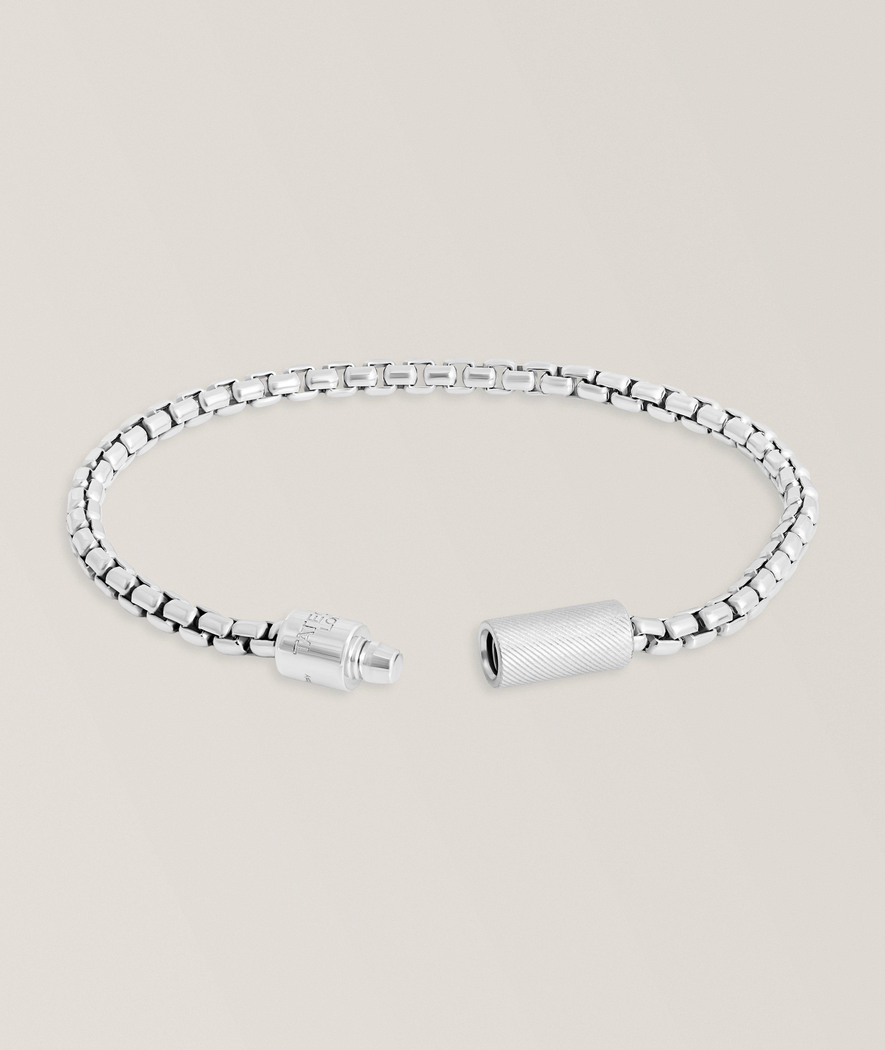 Tateossian Pop Box Chain Rhodium-Plated Bracelet | Jewellery