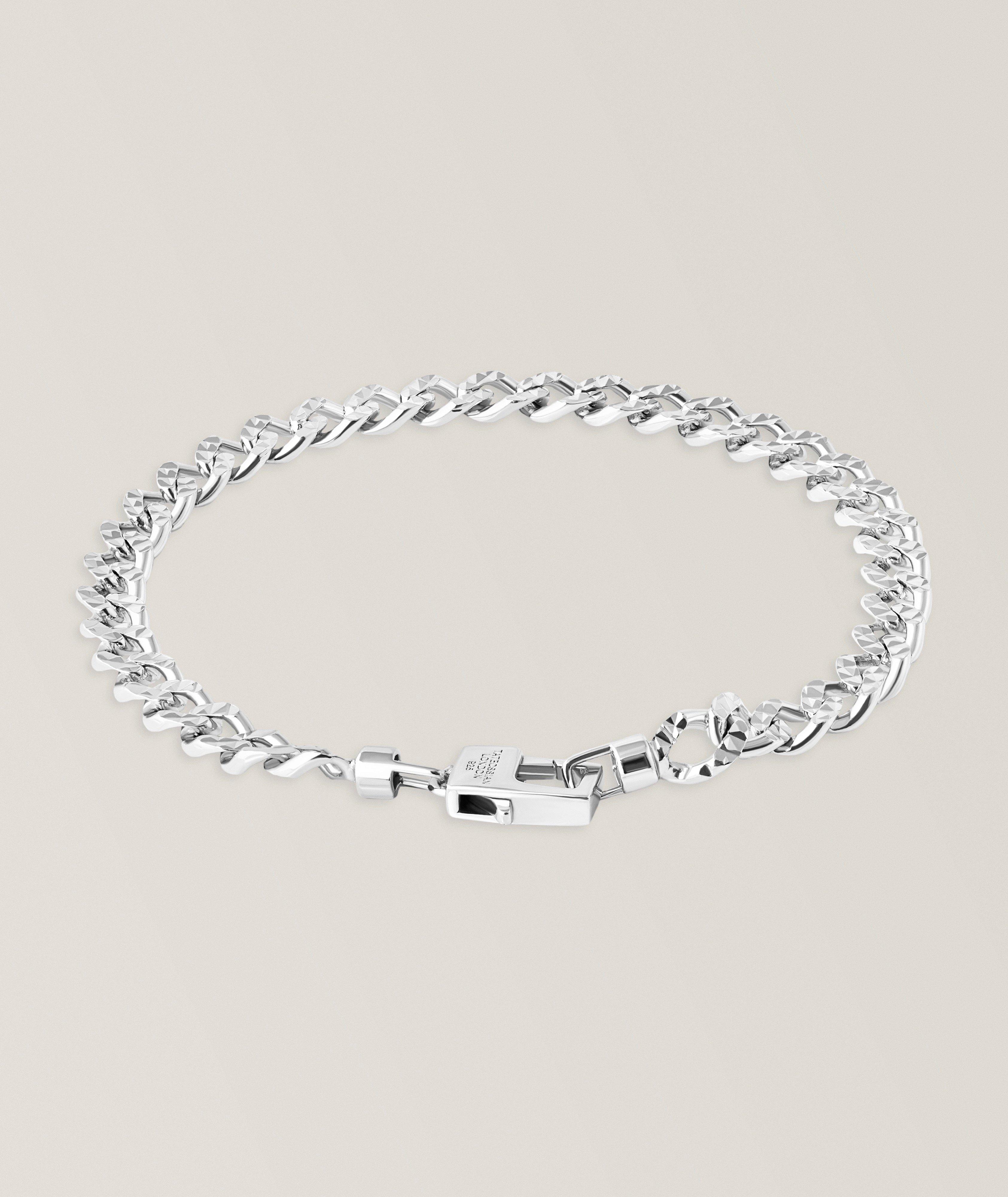 Martellato Curb Chain Rhodium-Plated Bracelet image 1