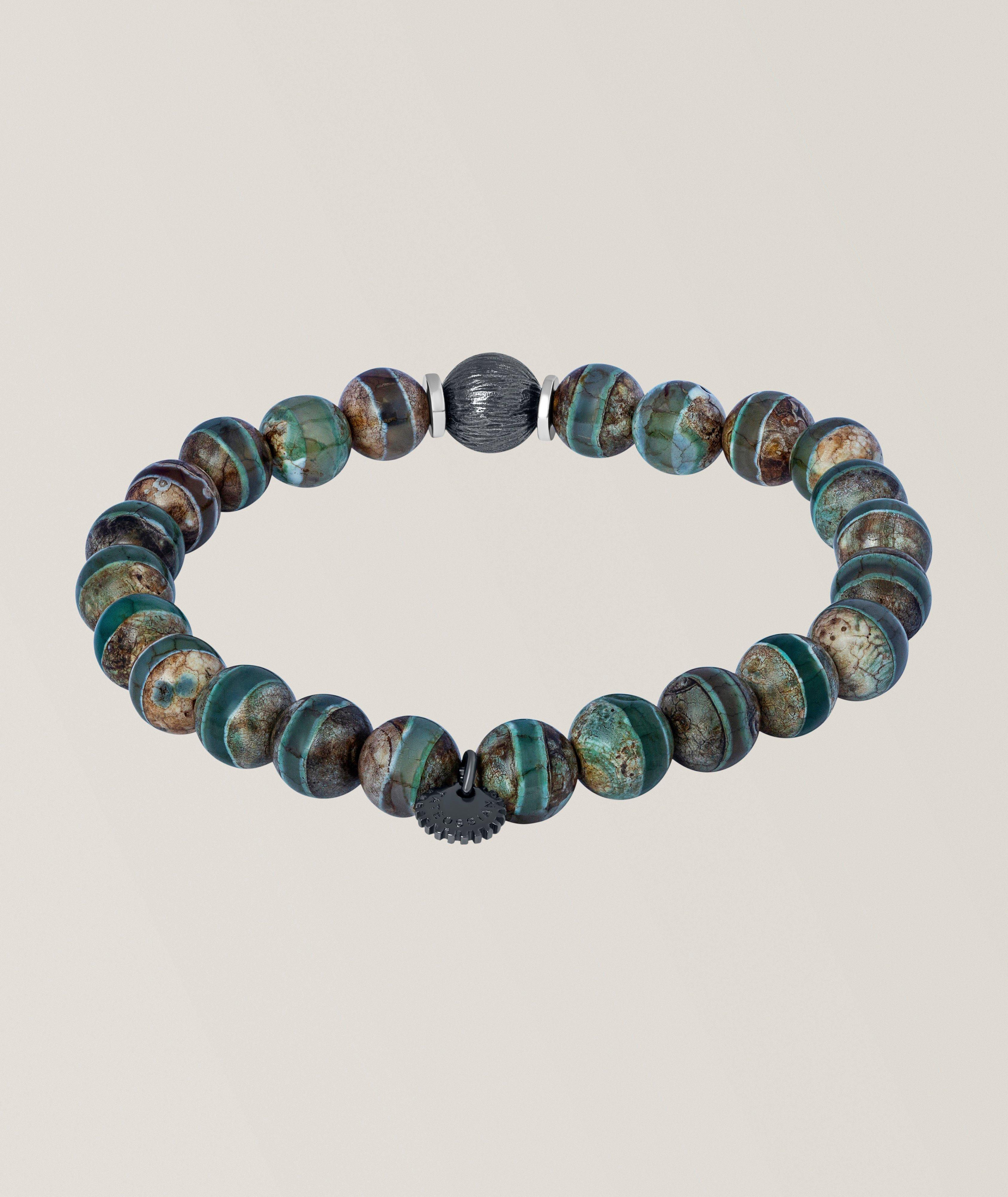 Lhasa Graffiato Agate Beaded Bracelet image 1