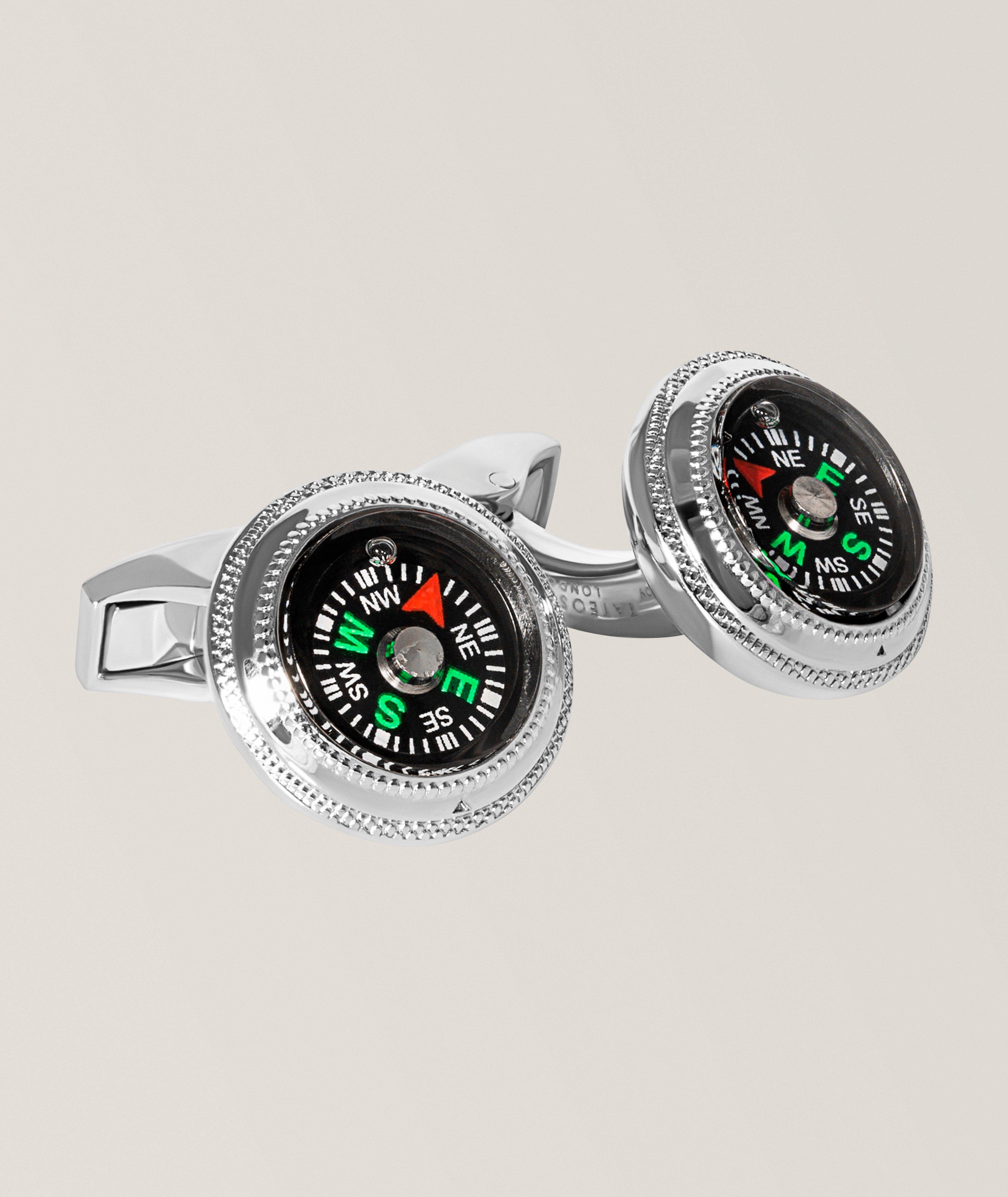 Tateossian Palladium-Plated Compass Cufflinks | Jewellery