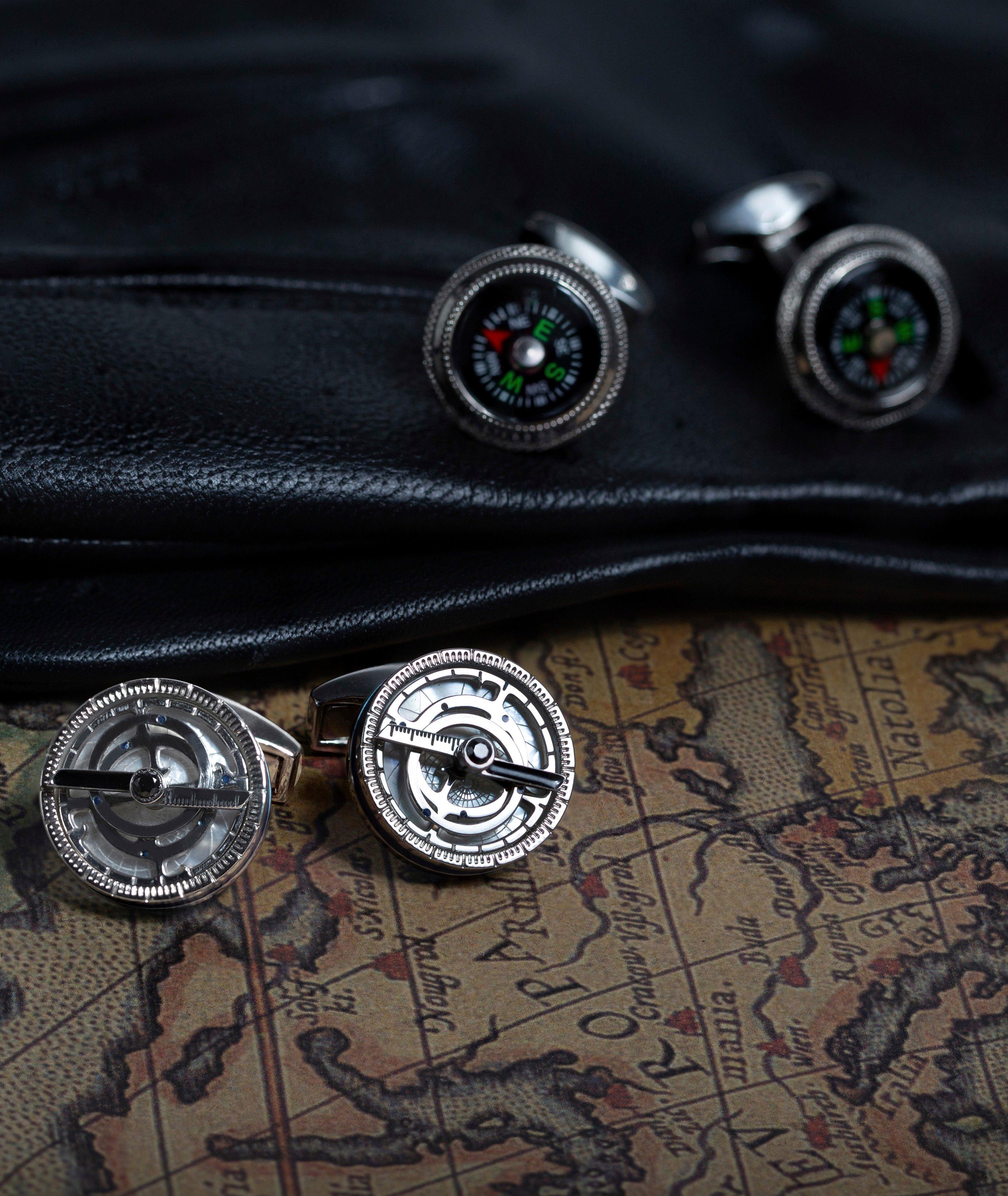 Tateossian Palladium-Plated Compass Cufflinks | Jewellery