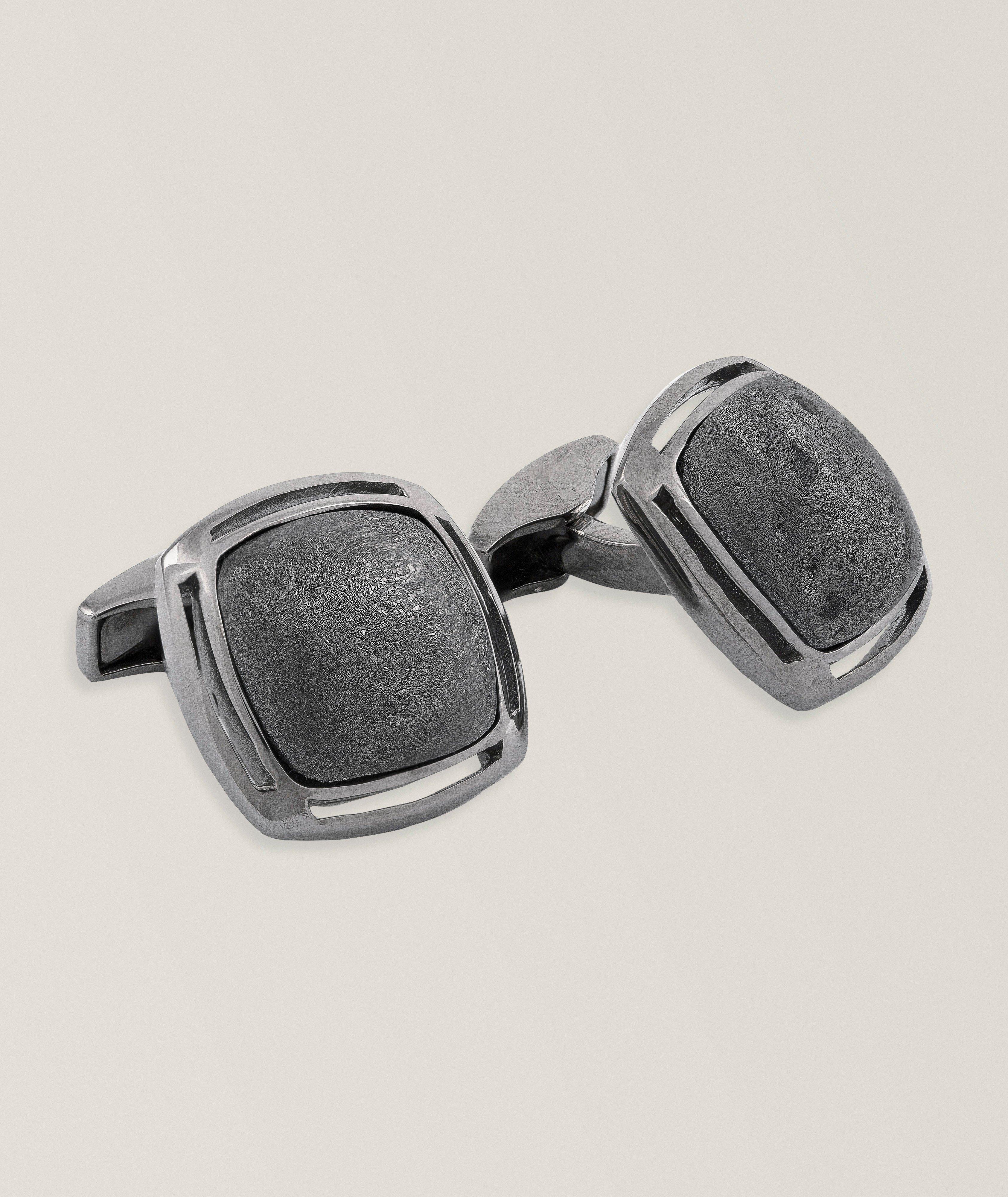 Tateossian Square Specular Hematite Cufflinks