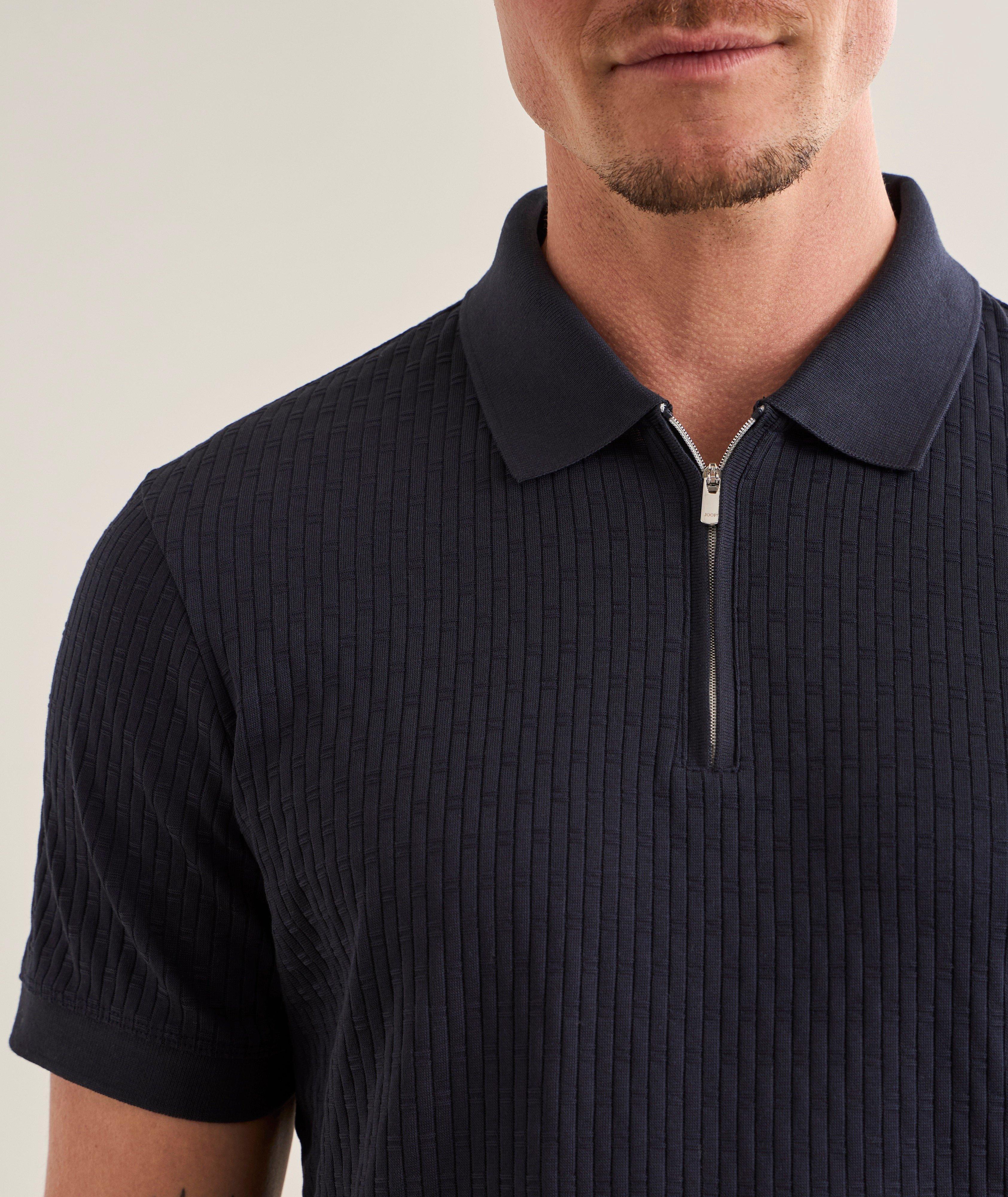 Polo quart-zippée tricot coton texturé  image 3