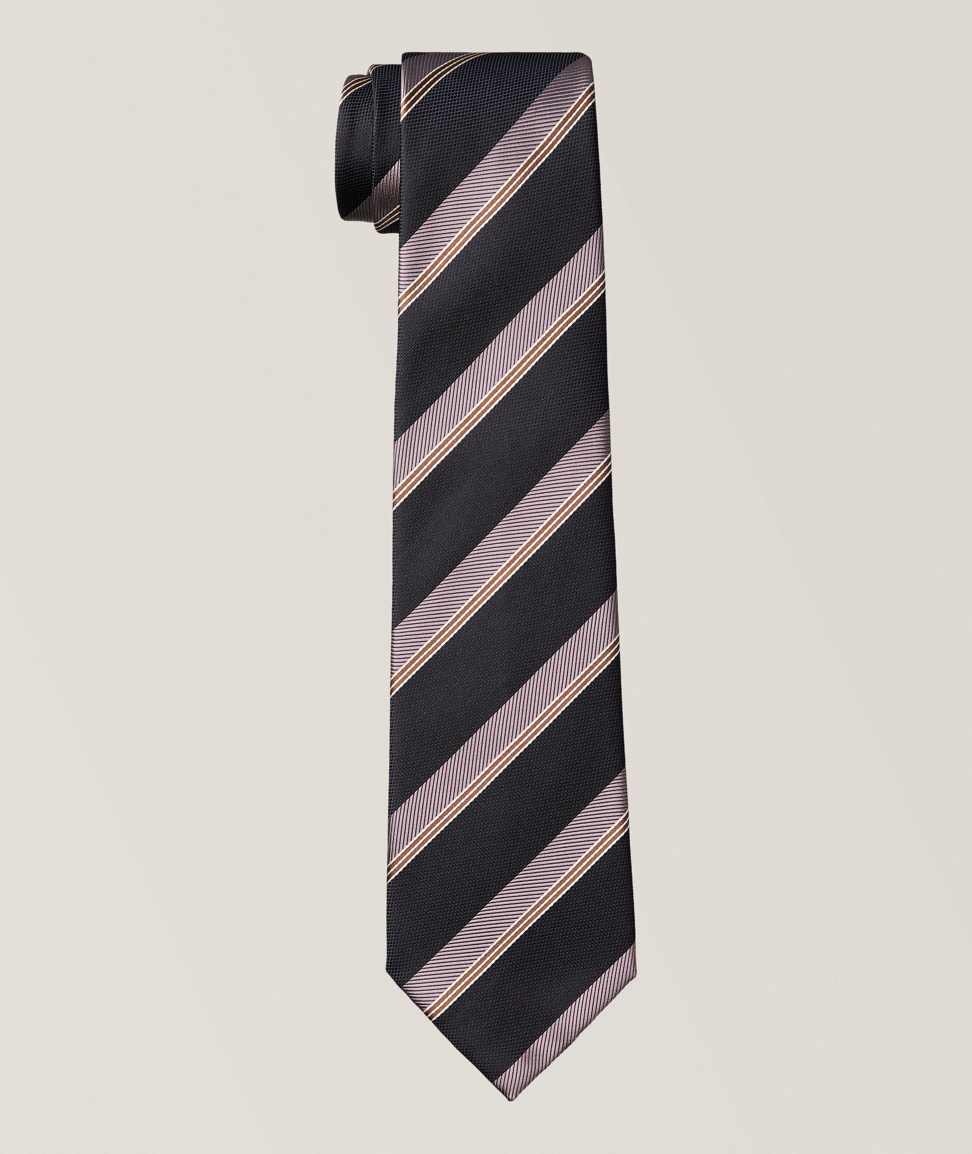 Brioni Diagonal Striped Silk Tie