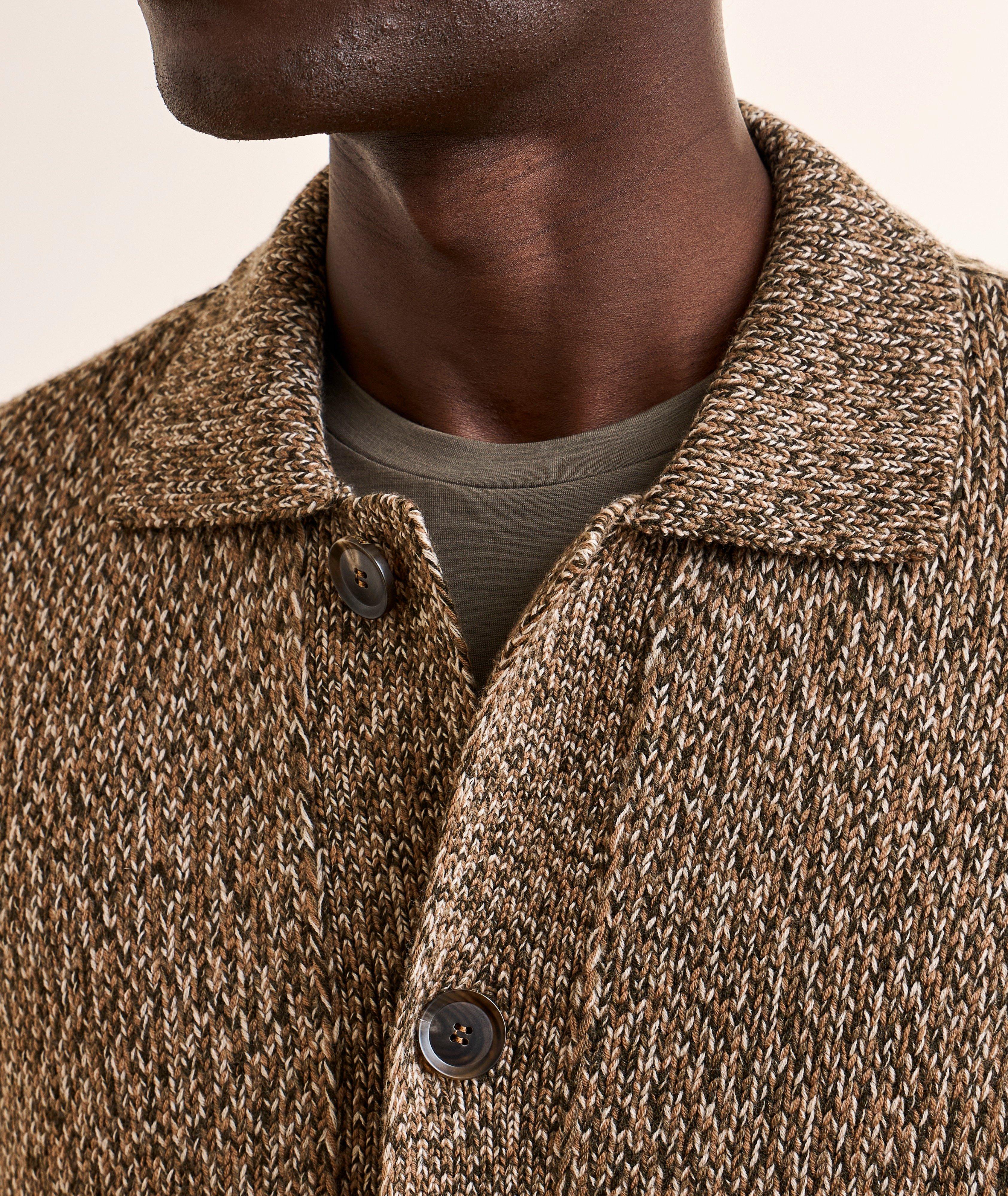 Cardigan col laine chinée image 3