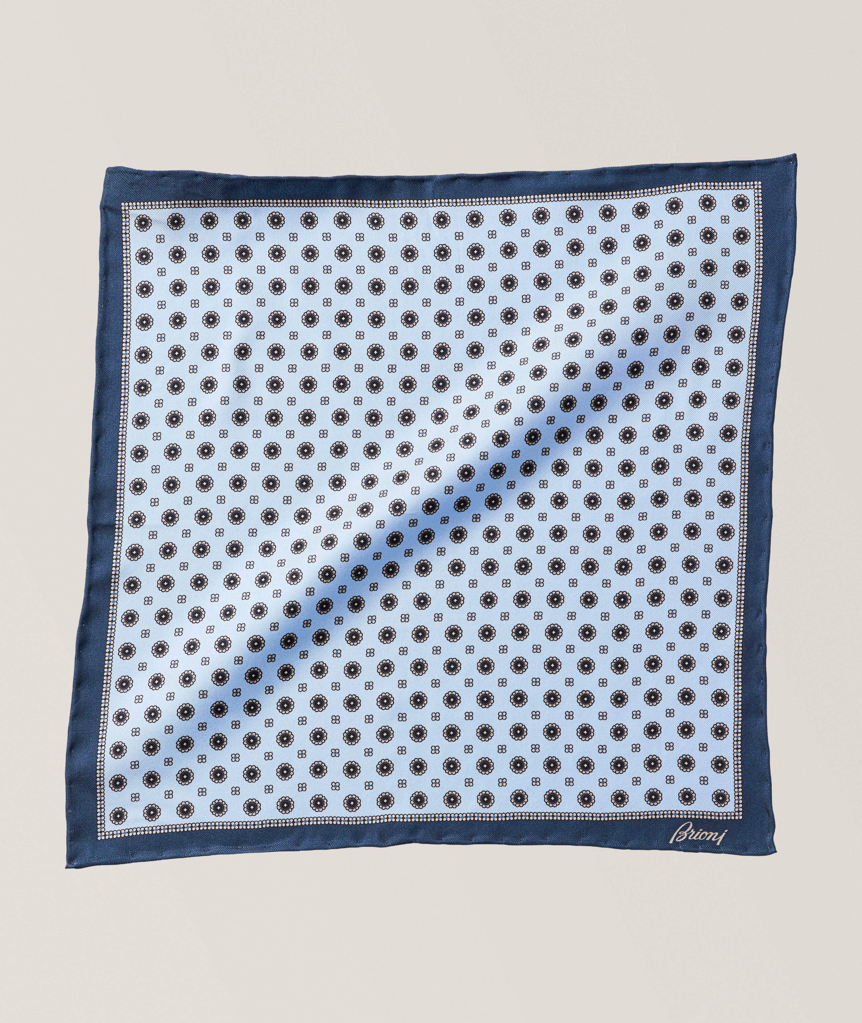 Brioni Medallion Silk Pocket Square
