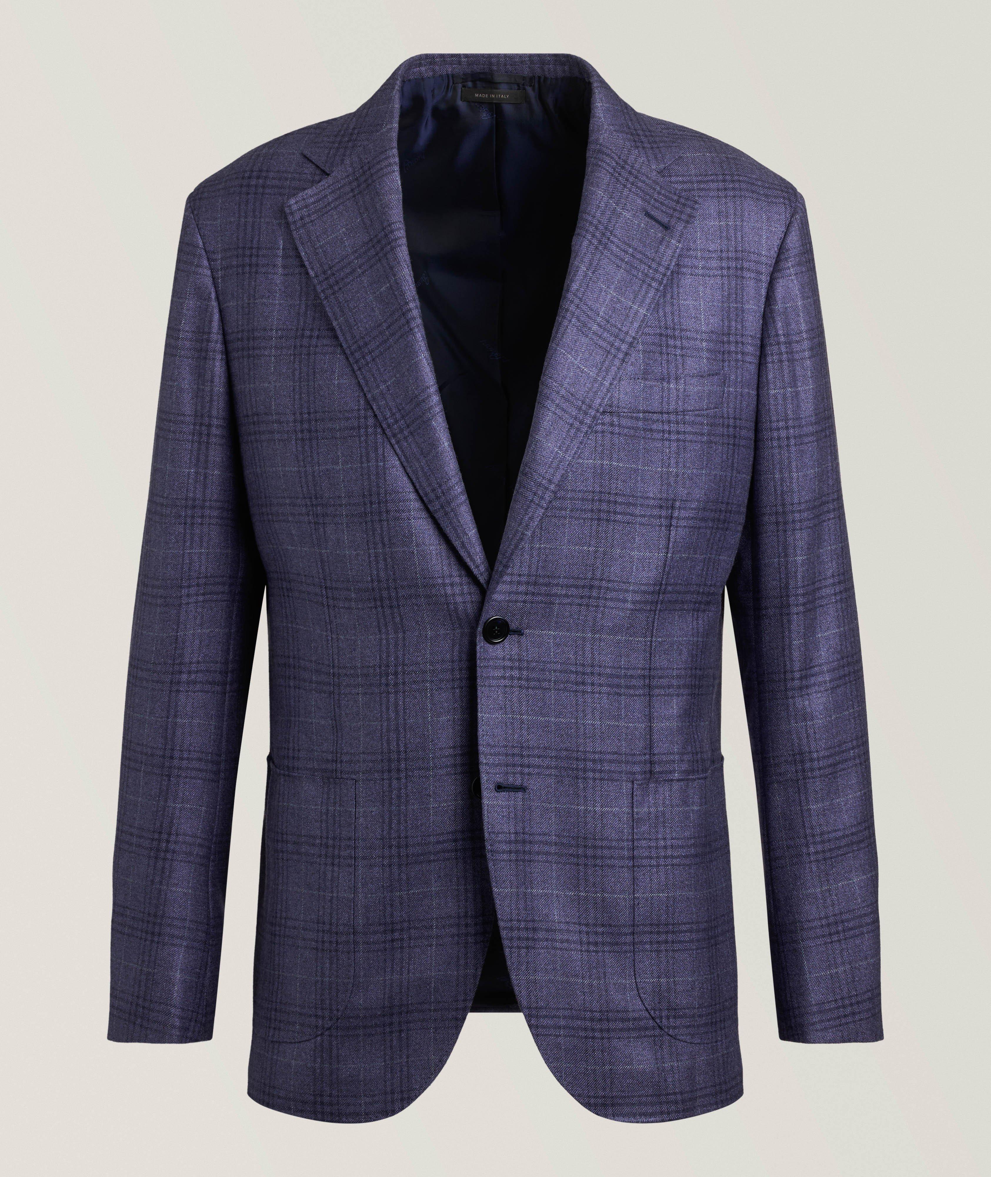 Brioni Veston sport cachemire-soie quadrillé plume