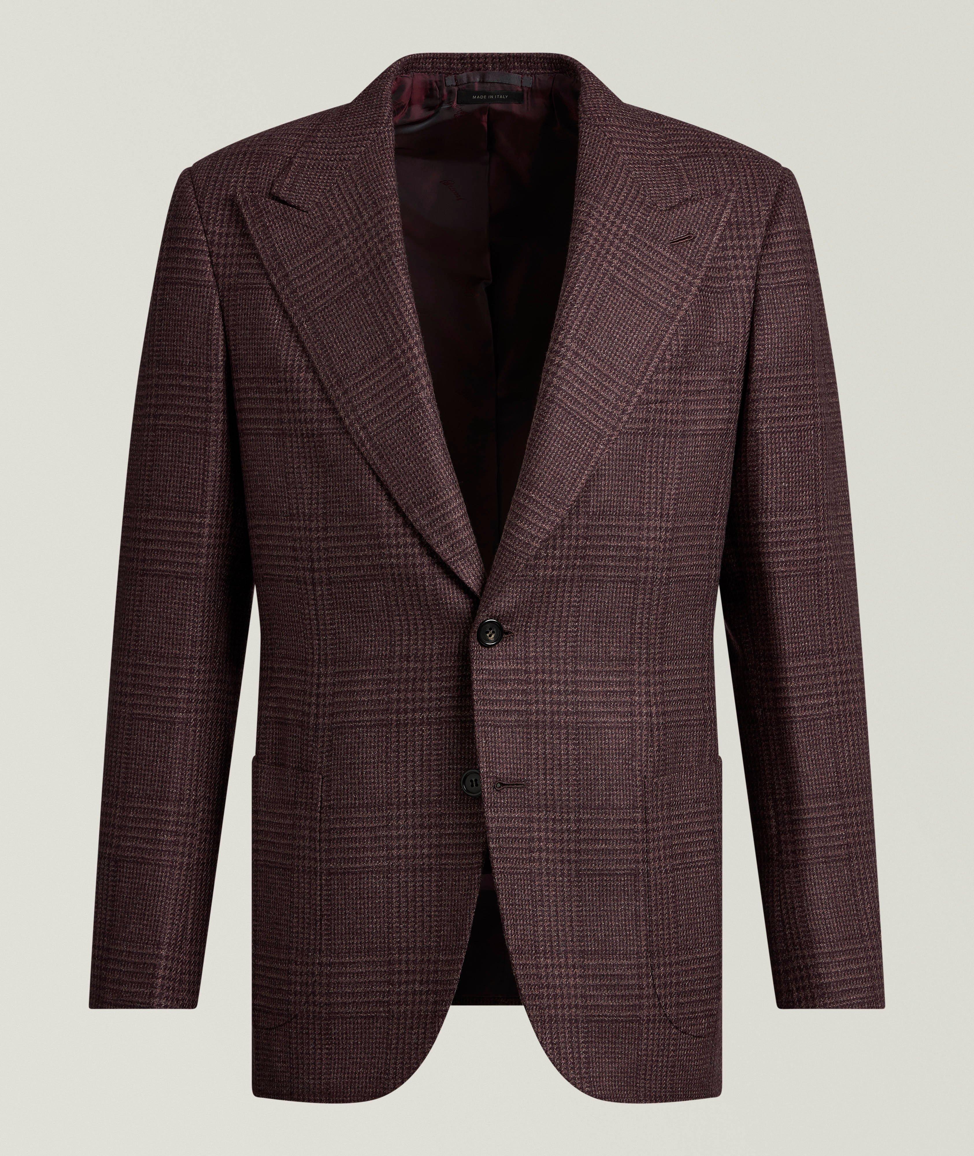 Brioni Amalfi Checked Wool-Silk Sport Jacket