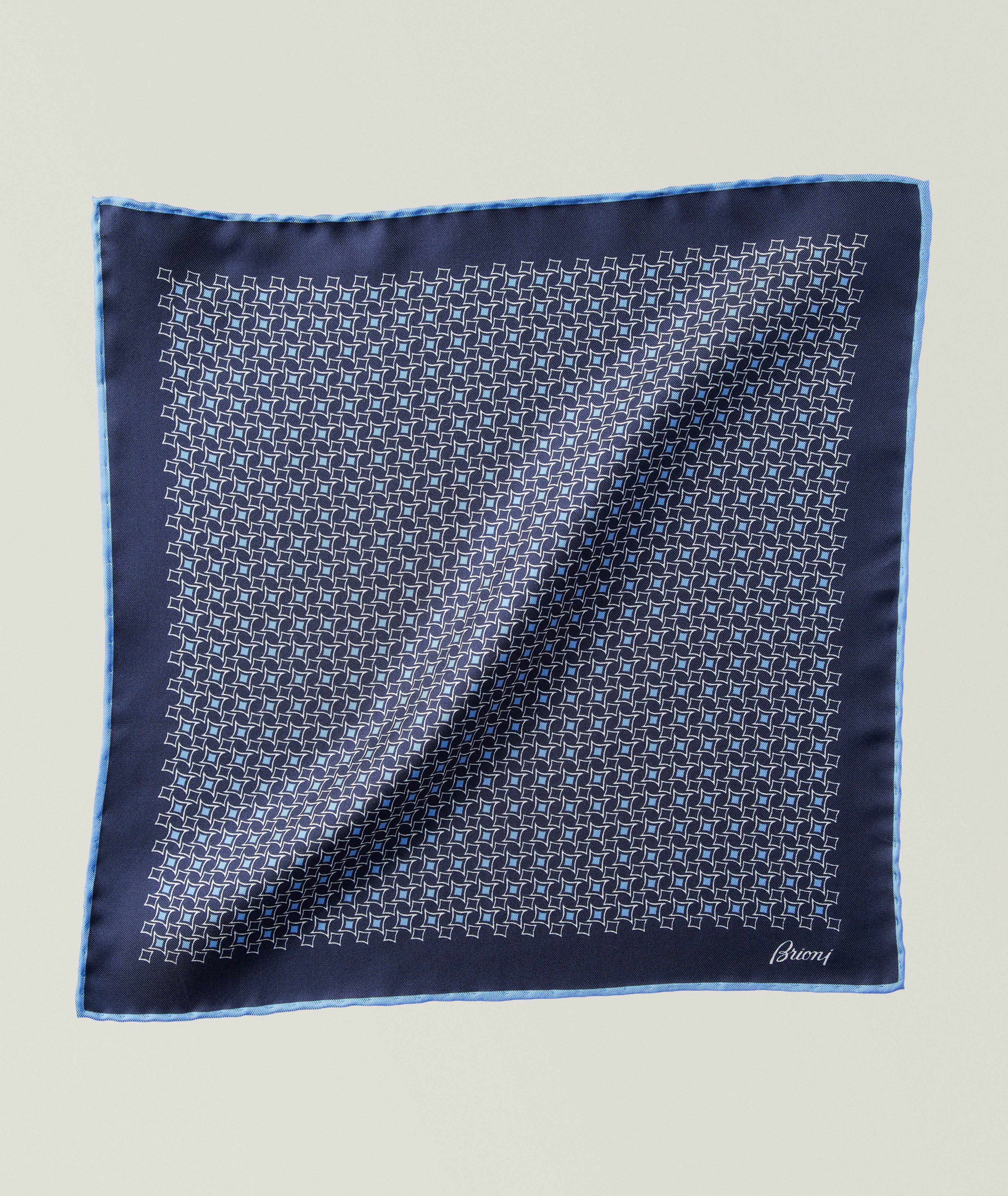 Brioni Patterned Silk Pocket Square