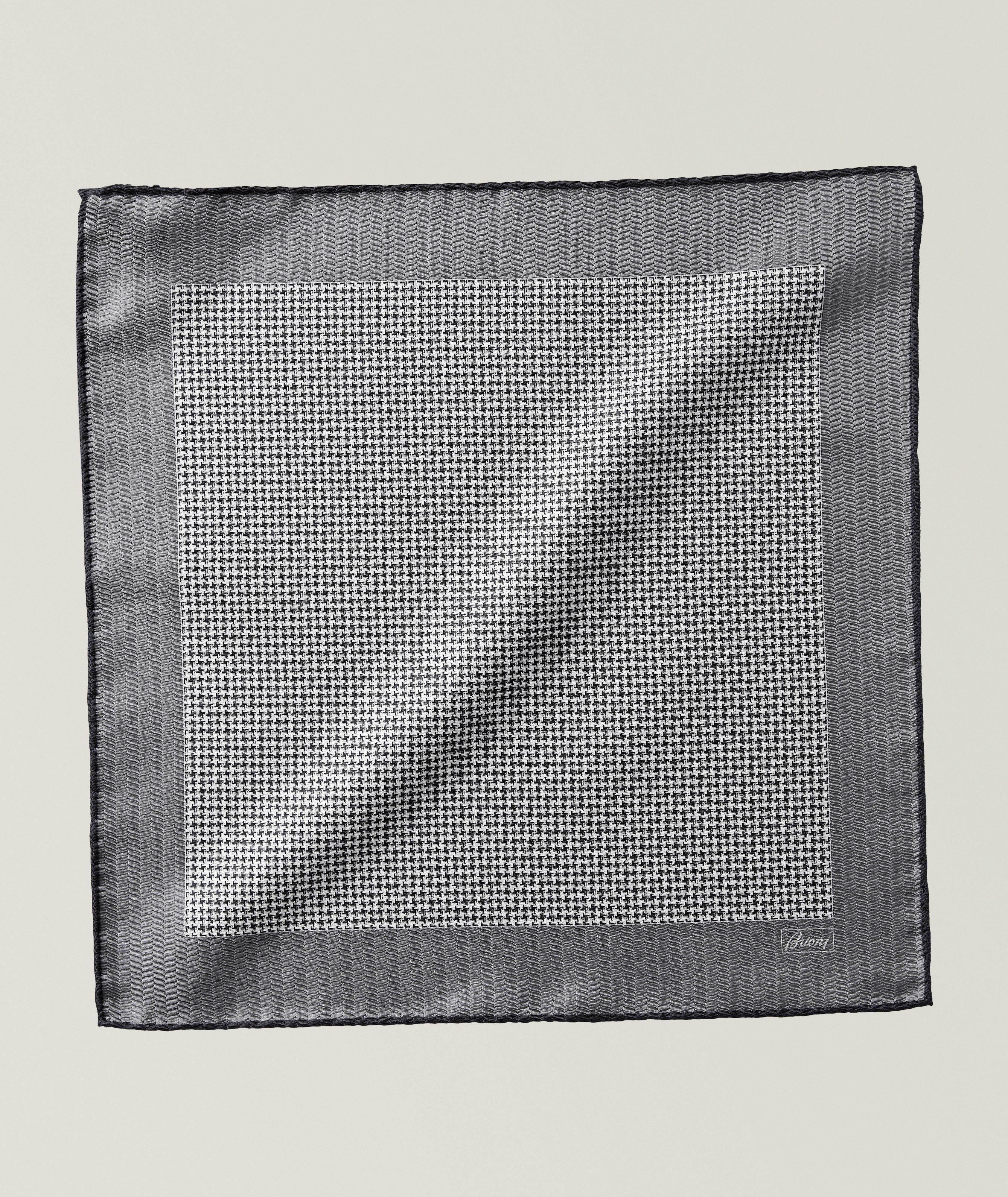 Brioni Patterned Silk Pocket Square