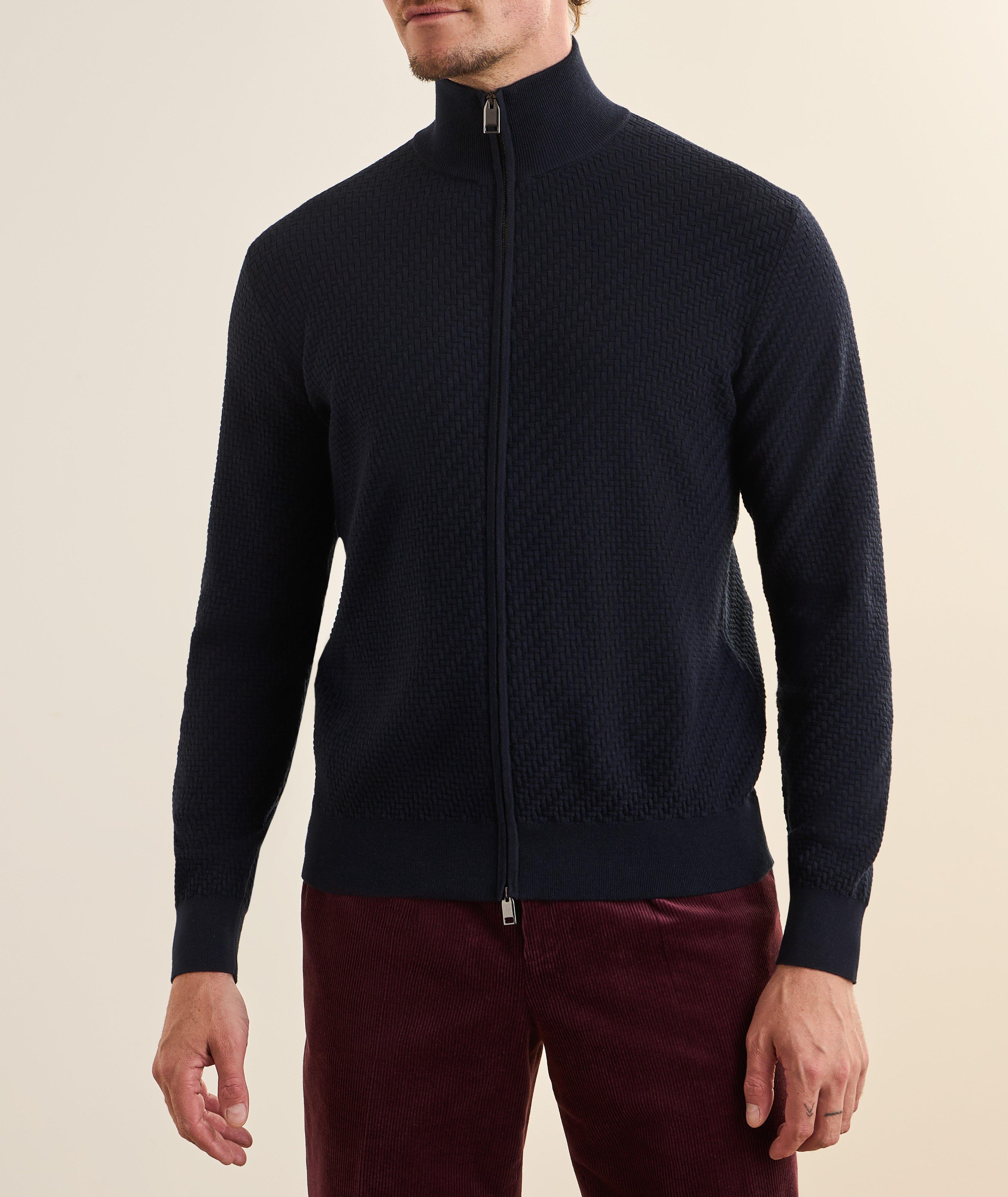 Trama Weave Full-Zip Cardigan image 1