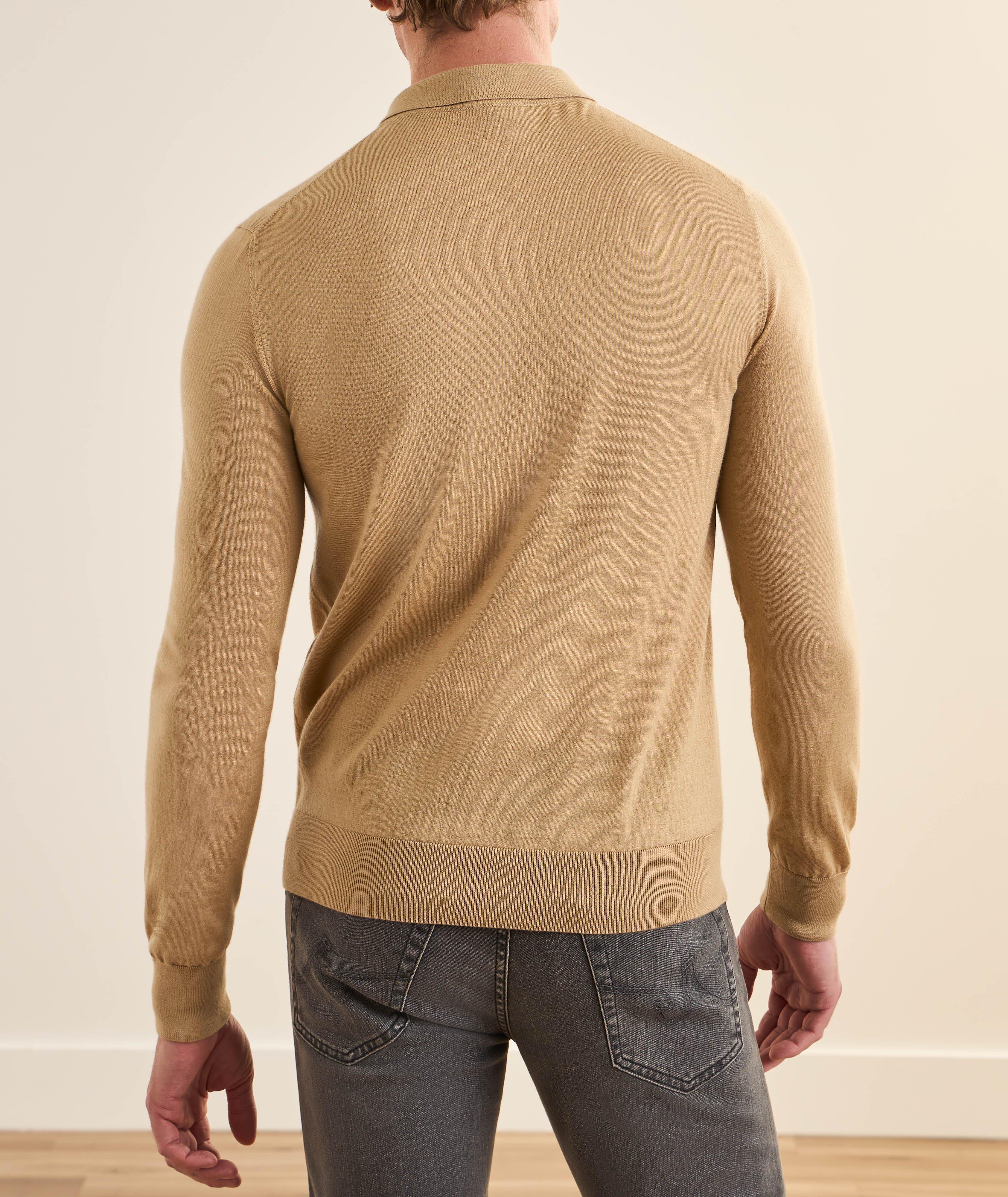 Cashmere-Silk Knit Polo Sweater image 2