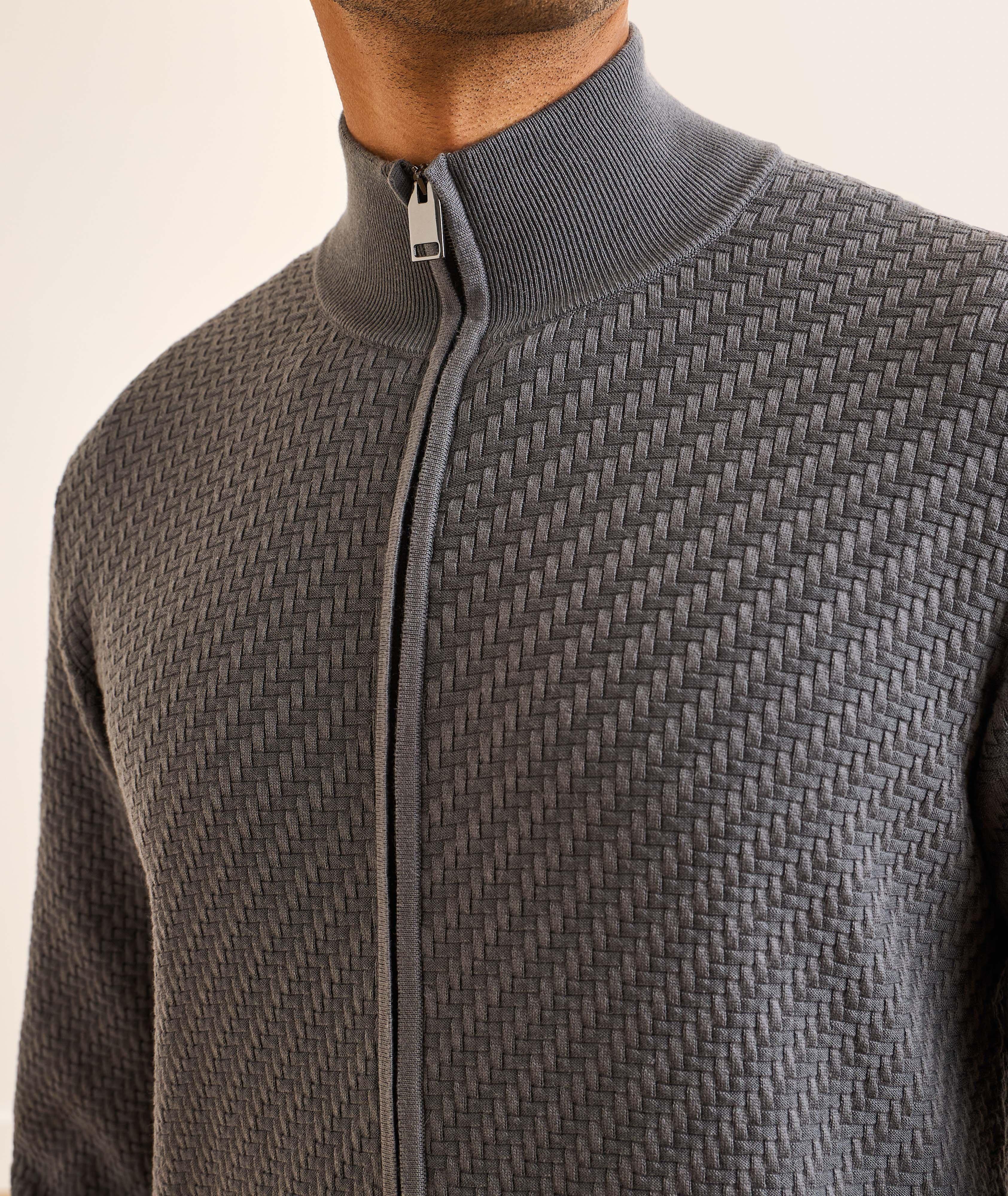 Trama Weave Full-Zip Cardigan image 3