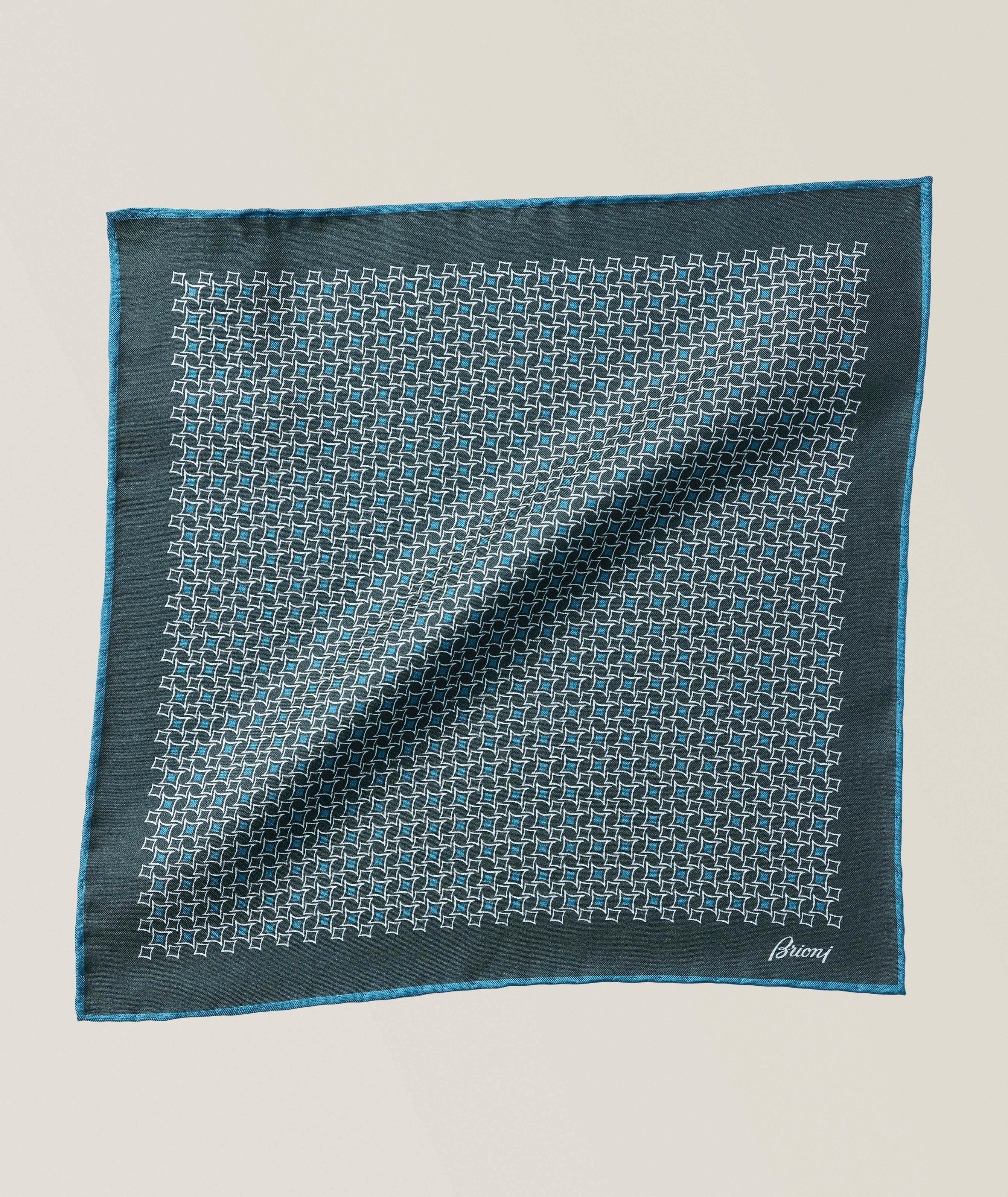 Brioni Patterned Silk Pocket Square