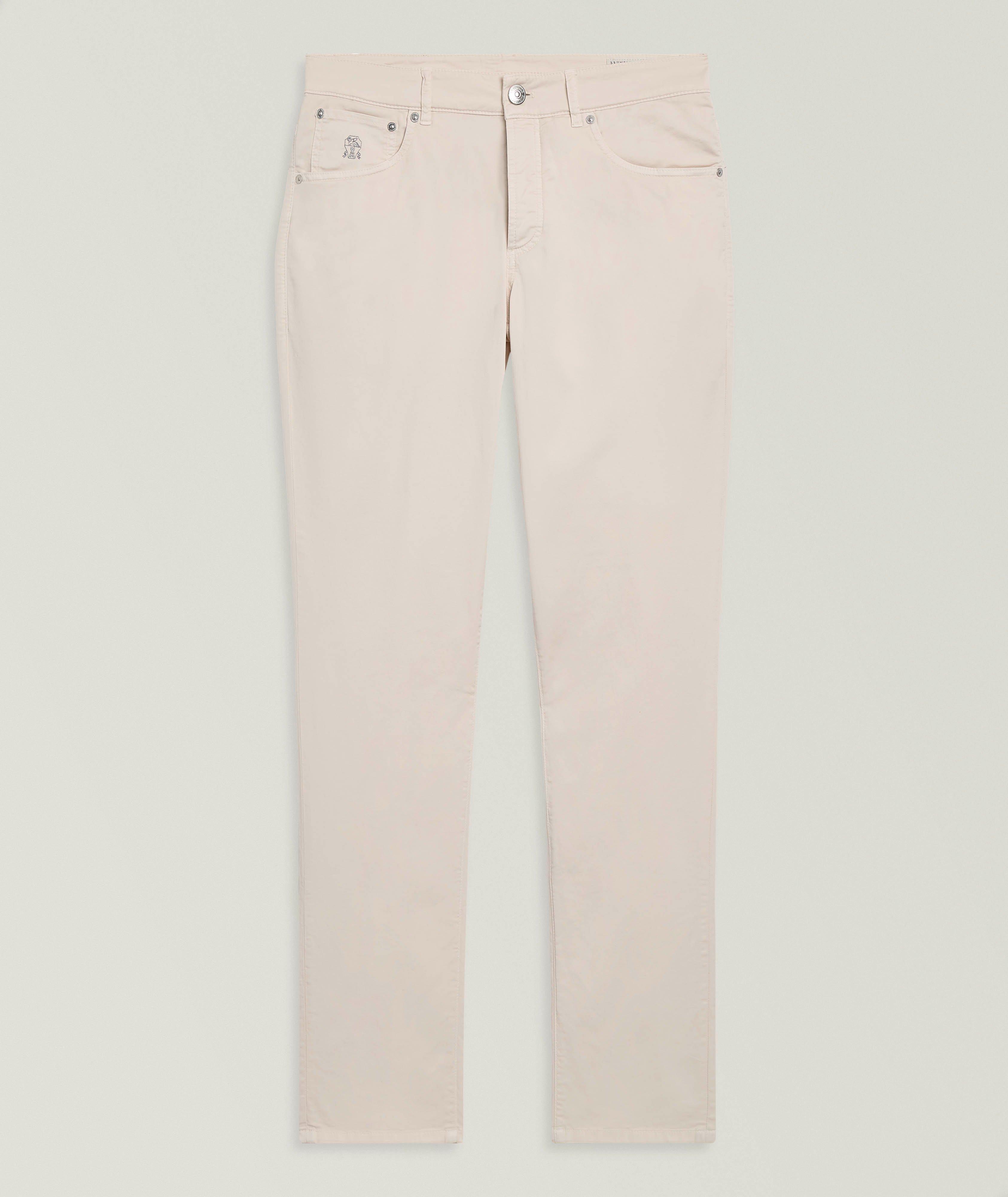 Brunello Cucinelli Italian-Fit Stretch-Cotton Five-Pocket Pants
