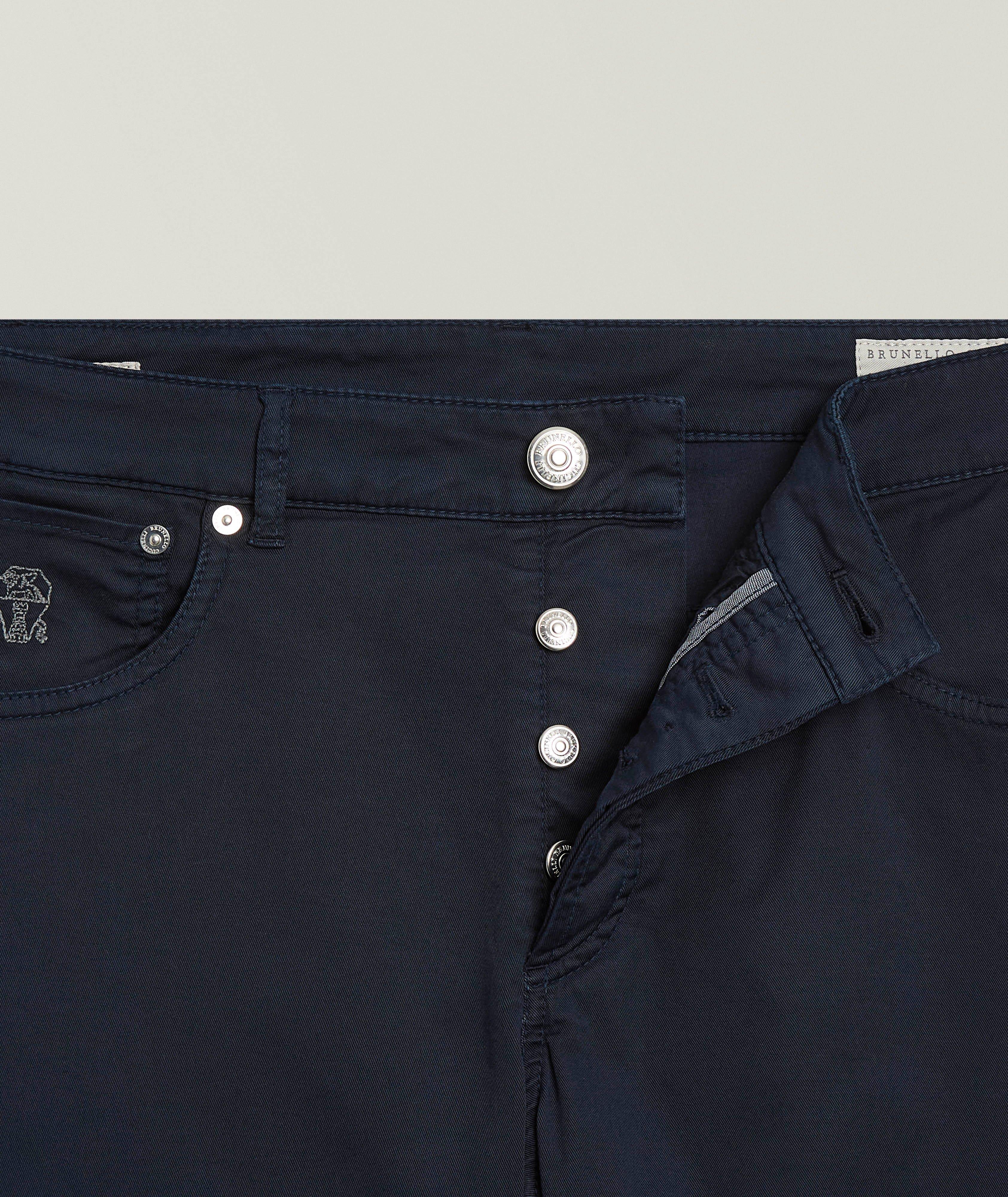 Brunello Cucinelli Italian-Fit Stretch-Cotton Five-Pocket Pants