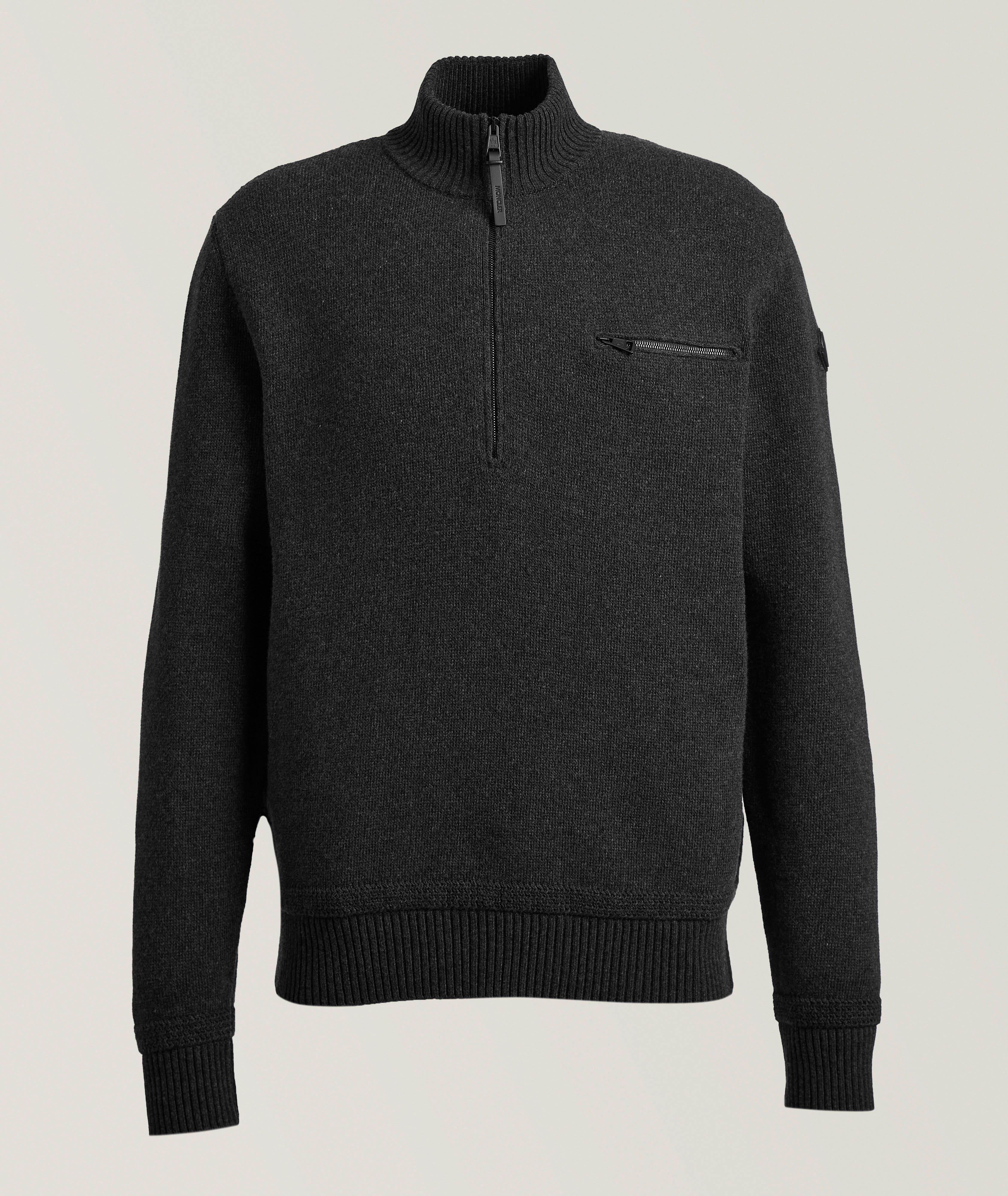 Moncler Pull quart-zippée cachemire-laine