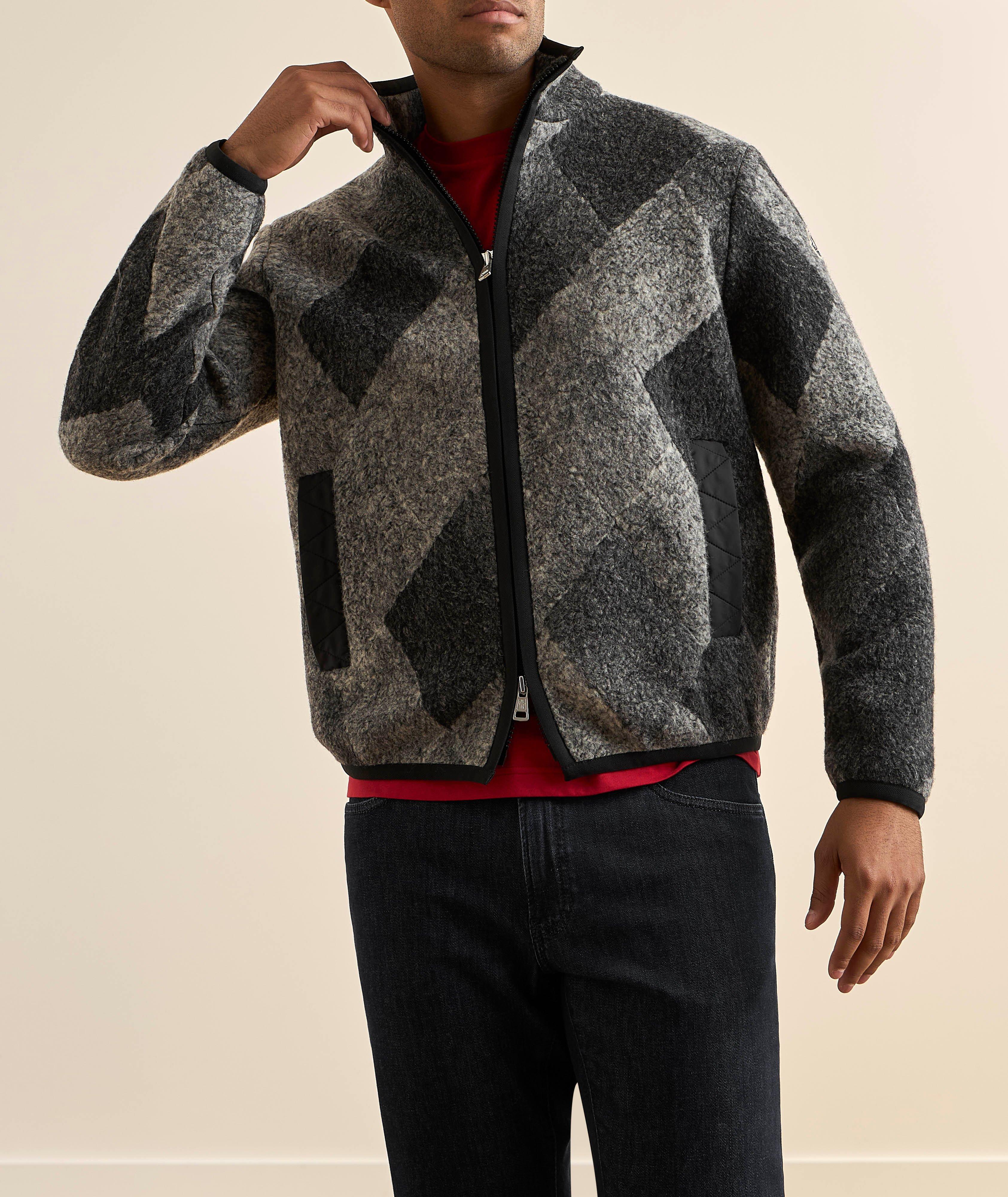 Diamond Pattern Wool-Blend Cardigan image 1