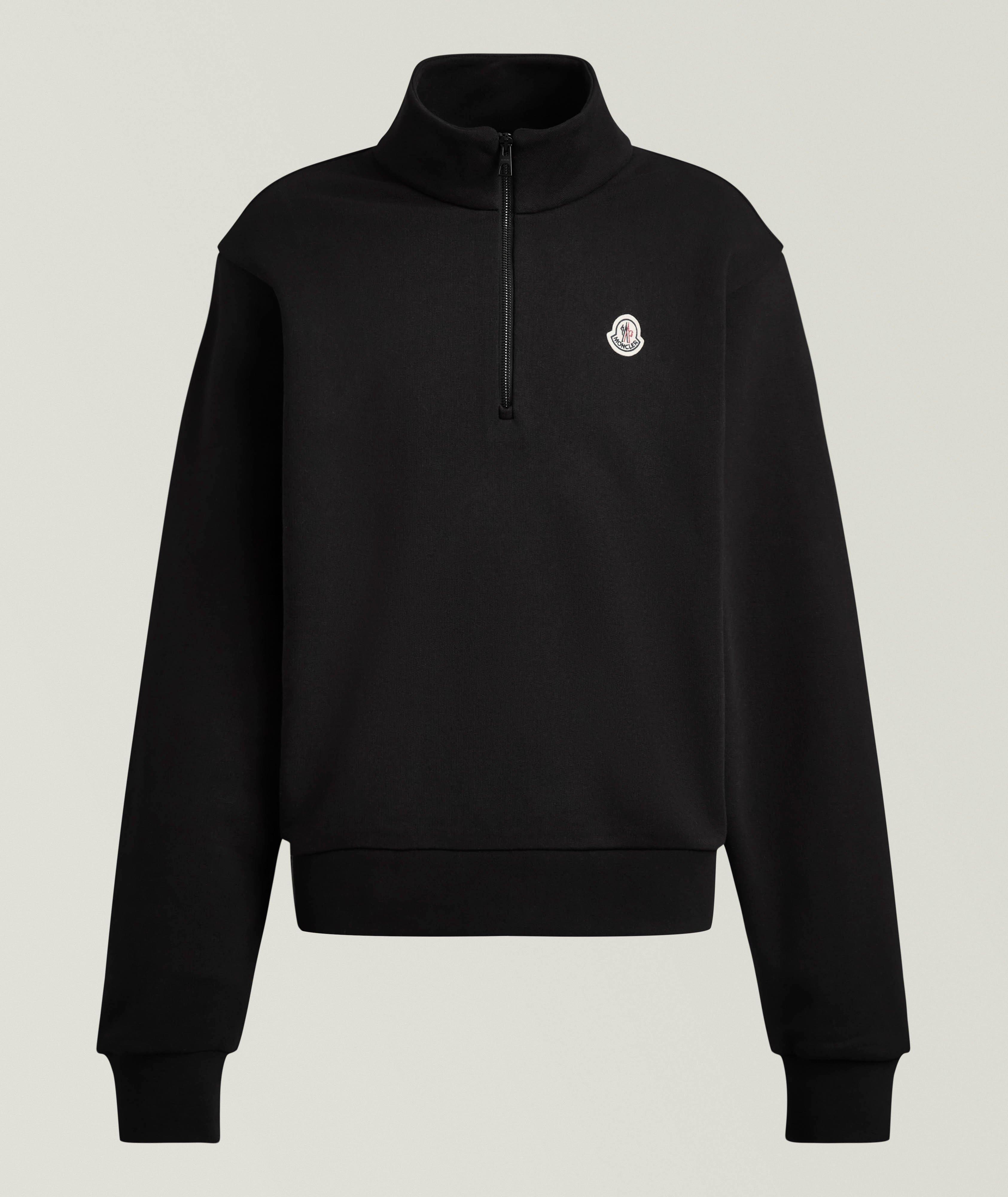 Moncler Logo Cotton Quarter-Zip Sweatshirt