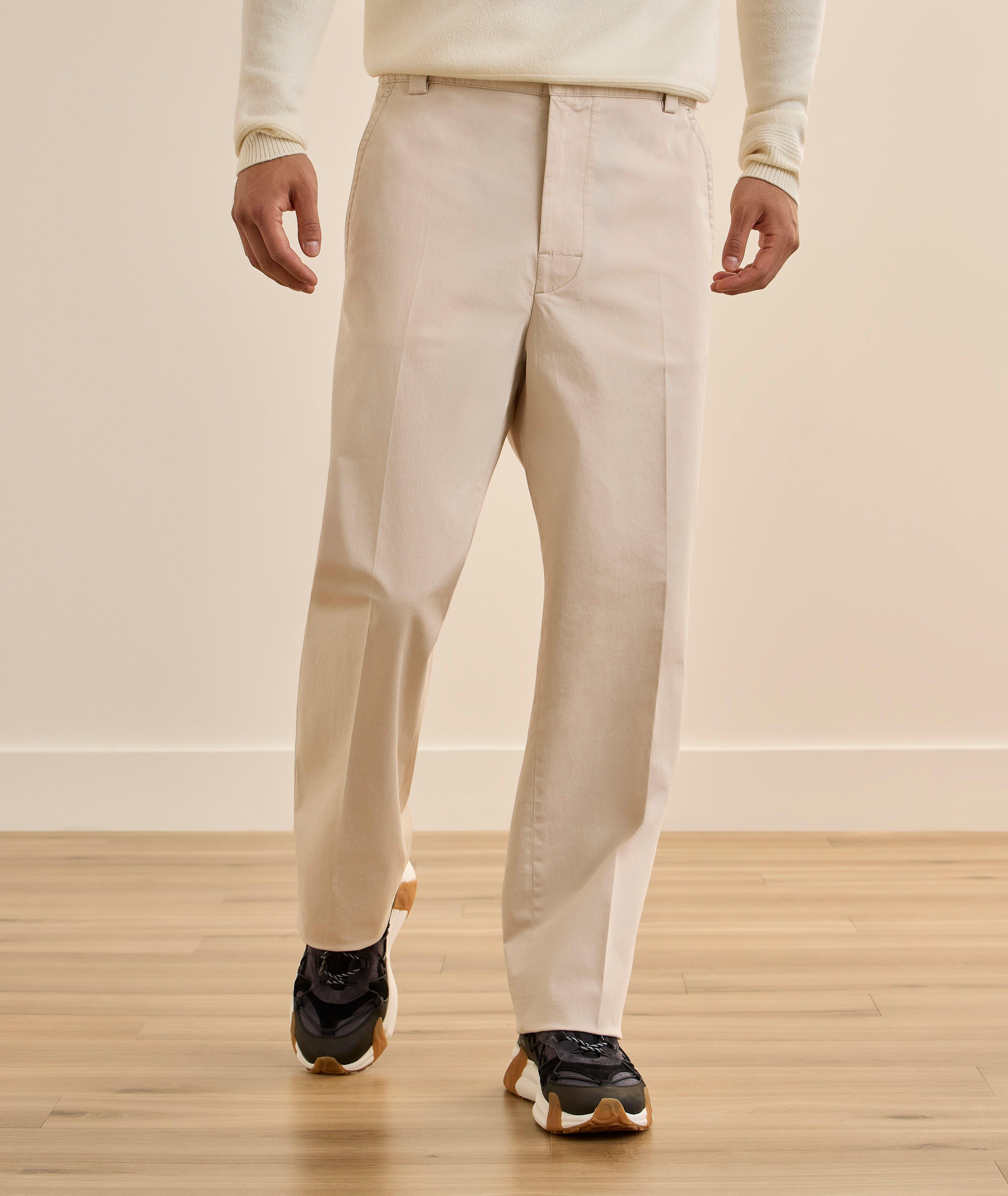 Straight-Leg Stretch-Cotton Pants image 1